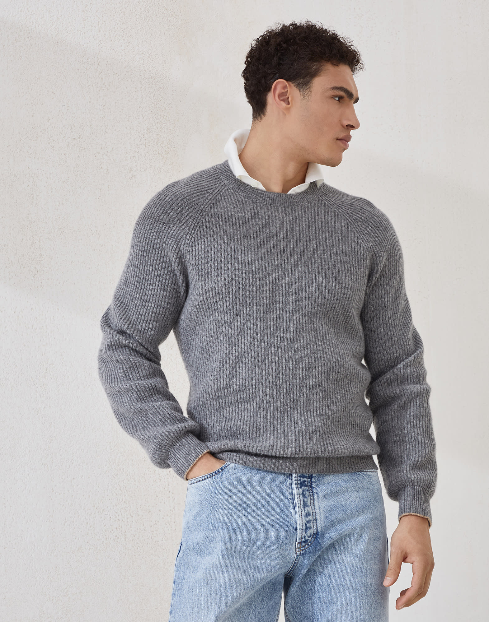 Maglia in cashmere Grigio Scuro Uomo - Brunello Cucinelli