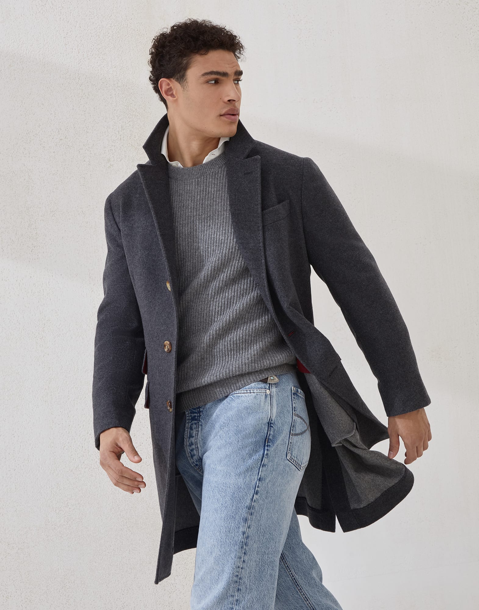 Cashmere sweater Dark Grey Man - Brunello Cucinelli