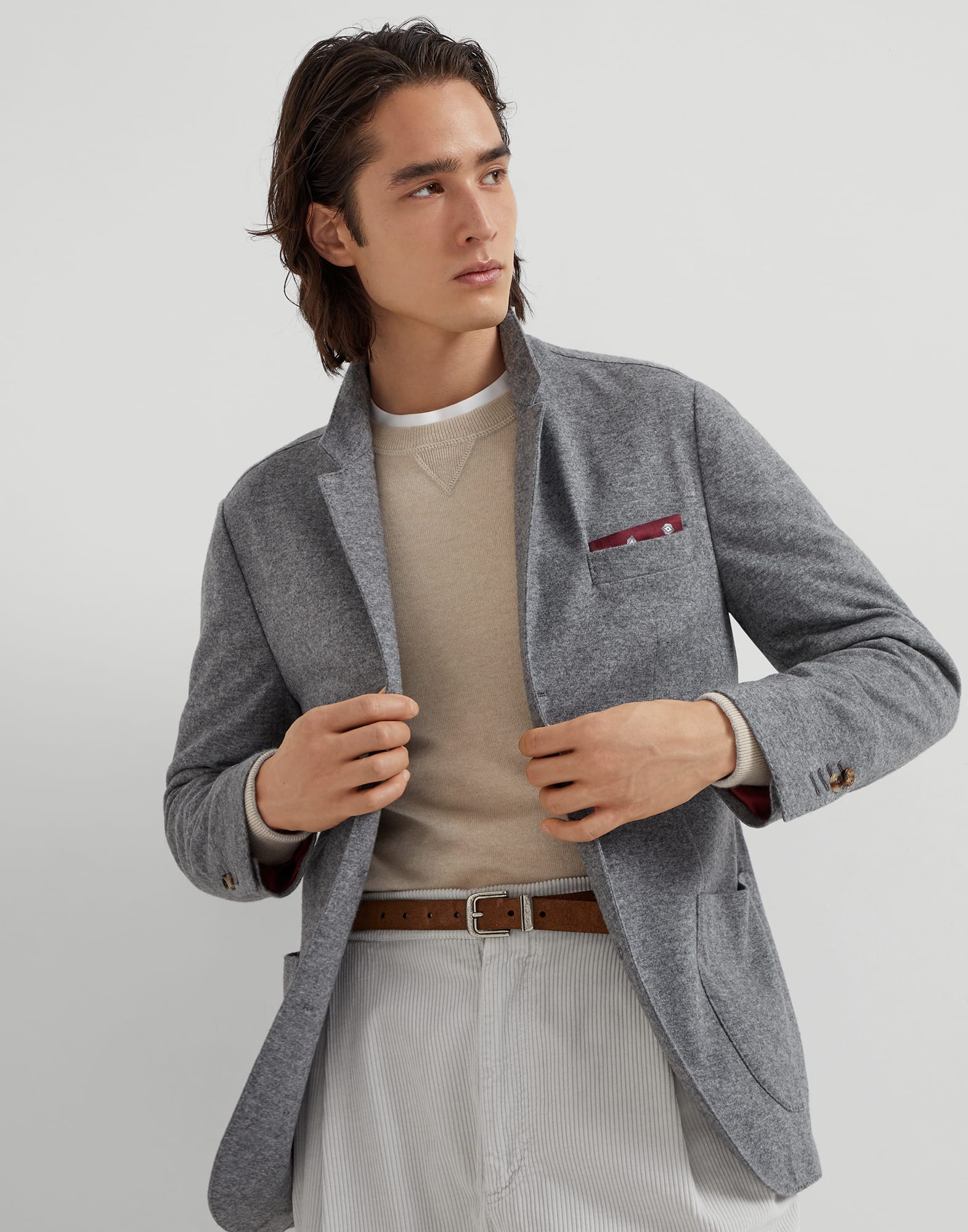 Maglia stile felpa Sabbia Uomo - Brunello Cucinelli