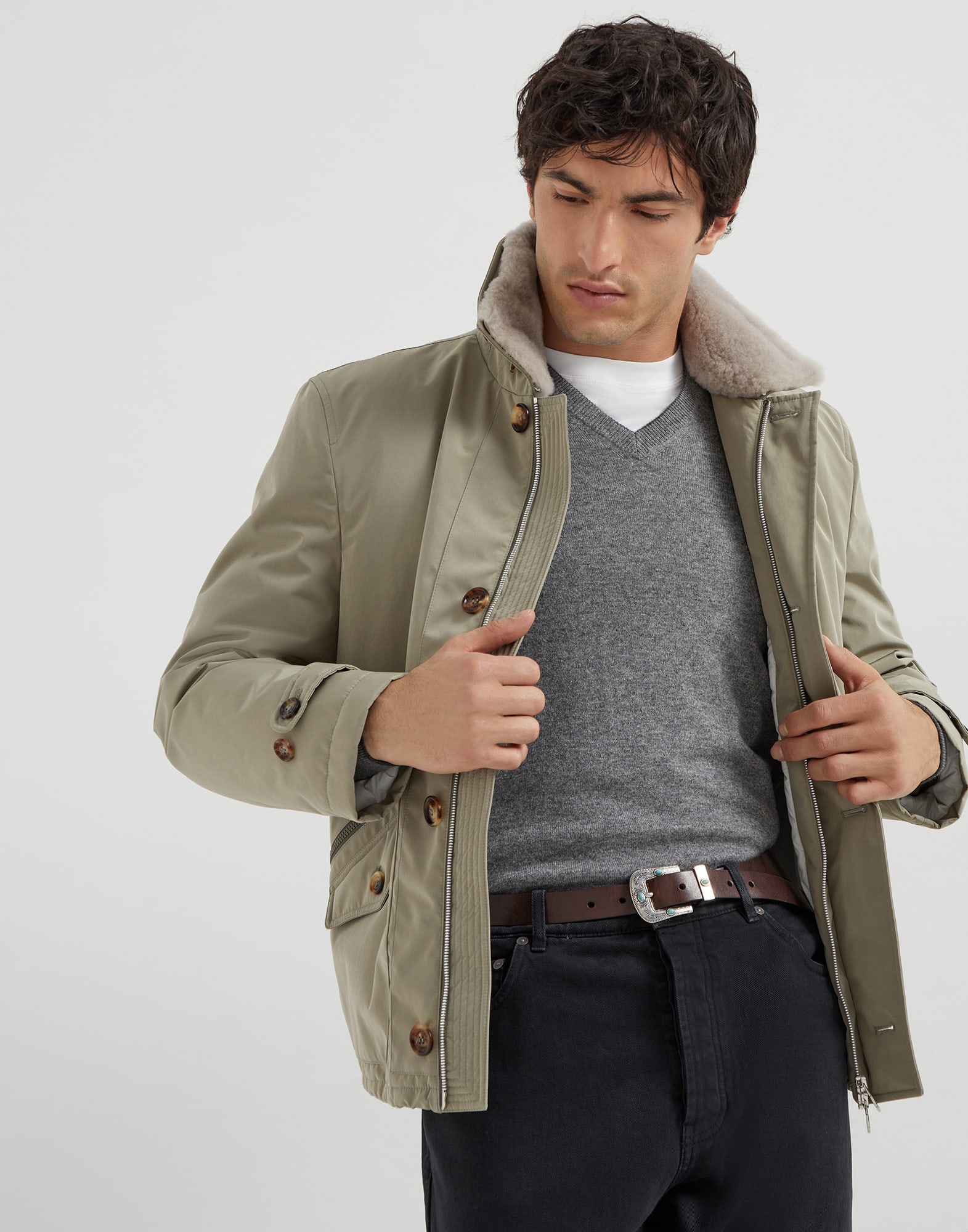 Cashmere sweater Grey Man - Brunello Cucinelli