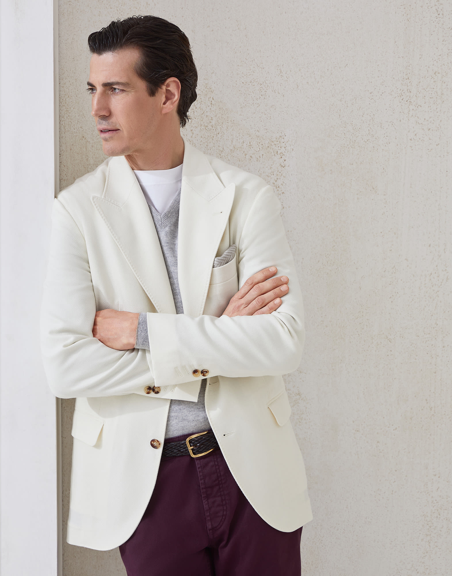 Cashmere sweater Light Grey Man - Brunello Cucinelli