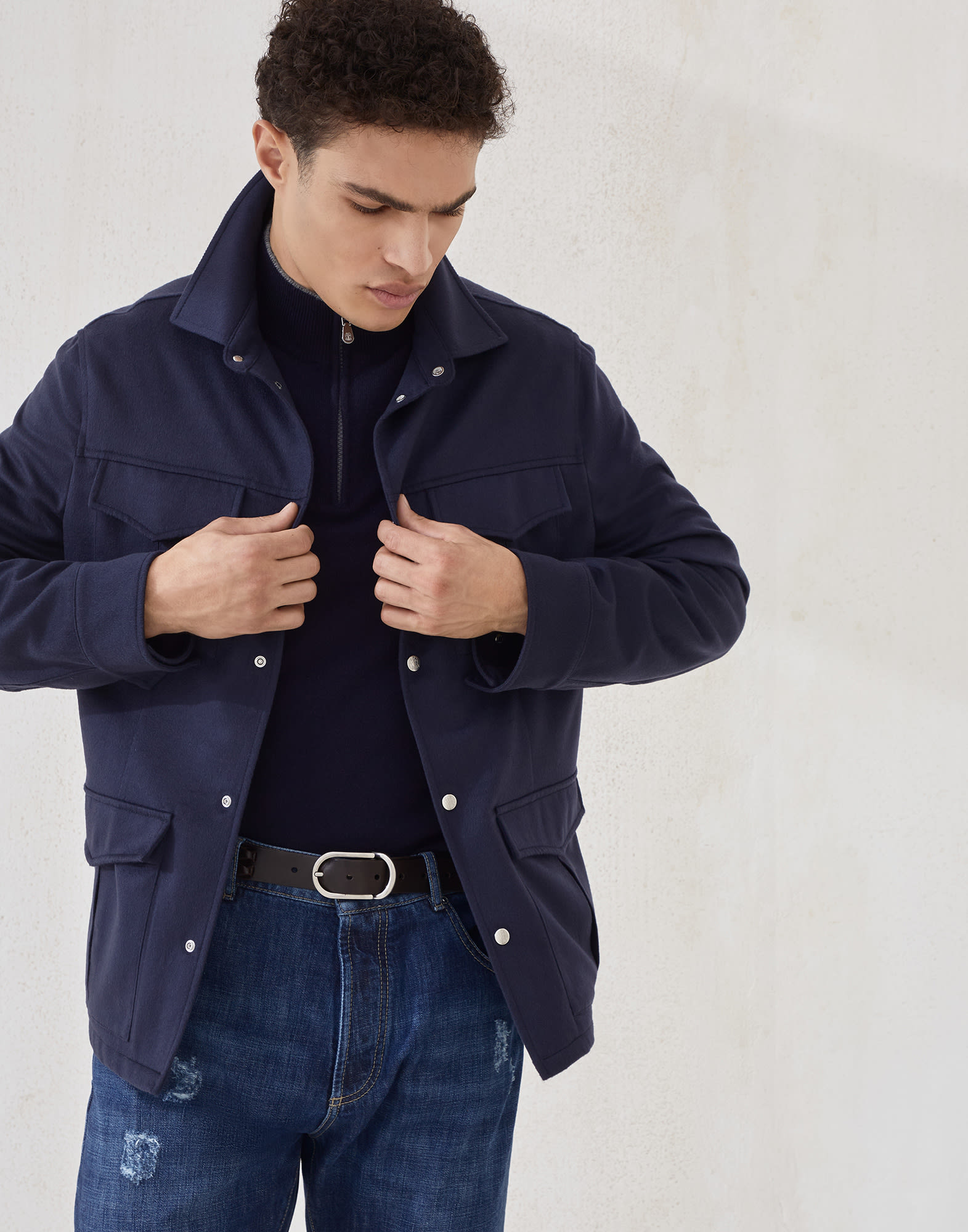 Maglia in cashmere Blu Navy Uomo - Brunello Cucinelli
