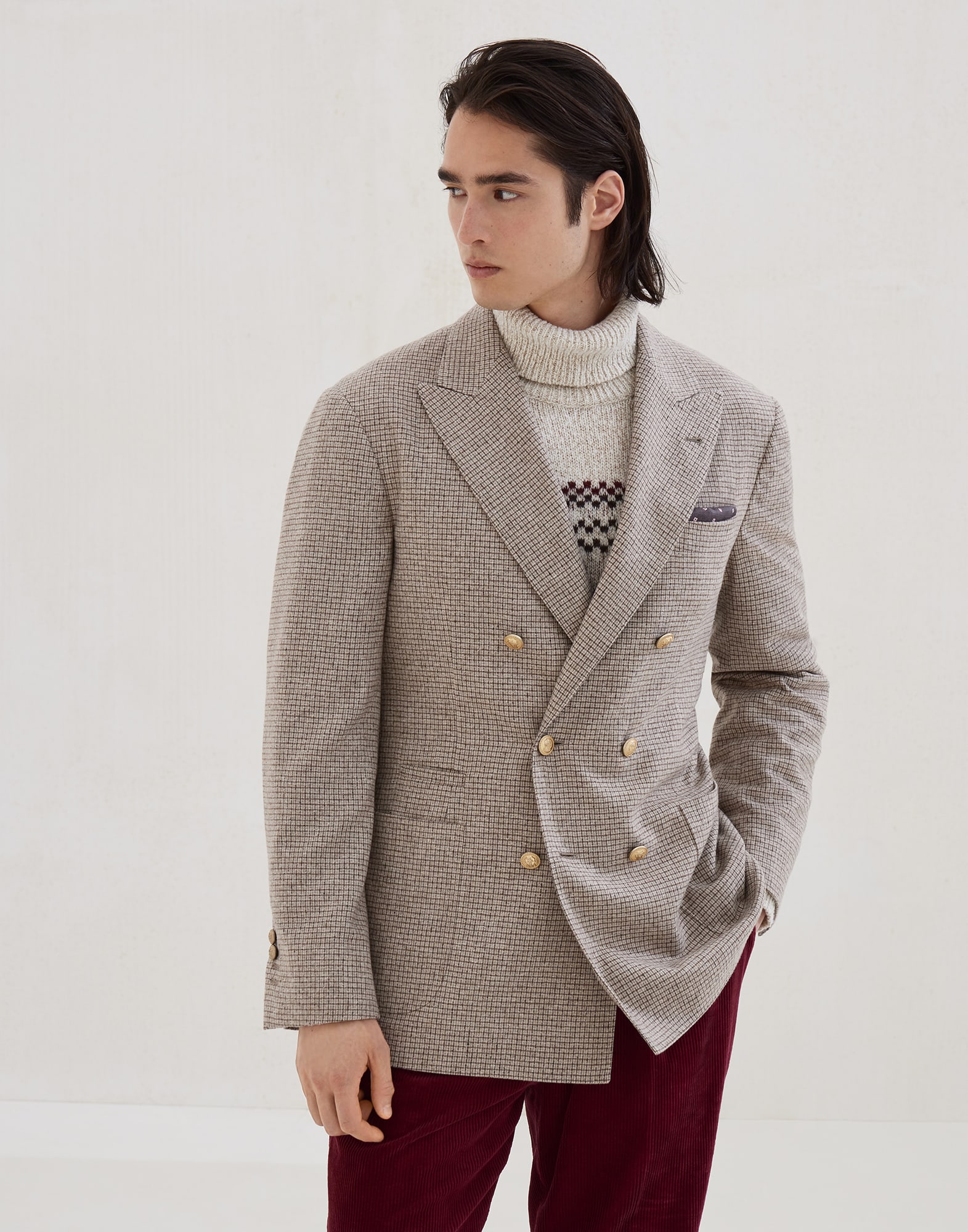 Veste en flanelle Écorce Homme - Brunello Cucinelli