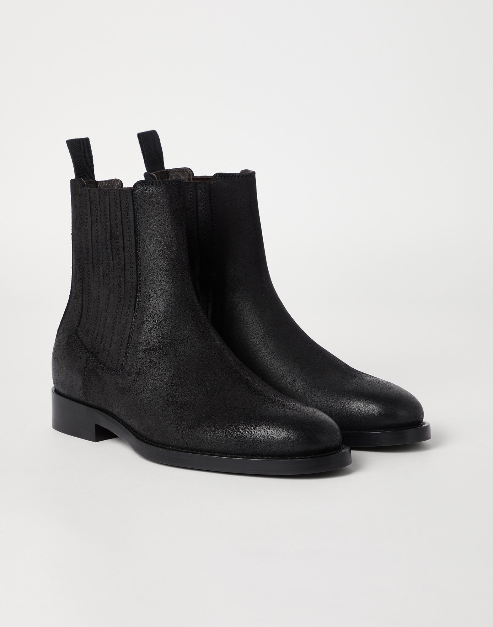 Chelsea boots en daim Noir Homme - Brunello Cucinelli