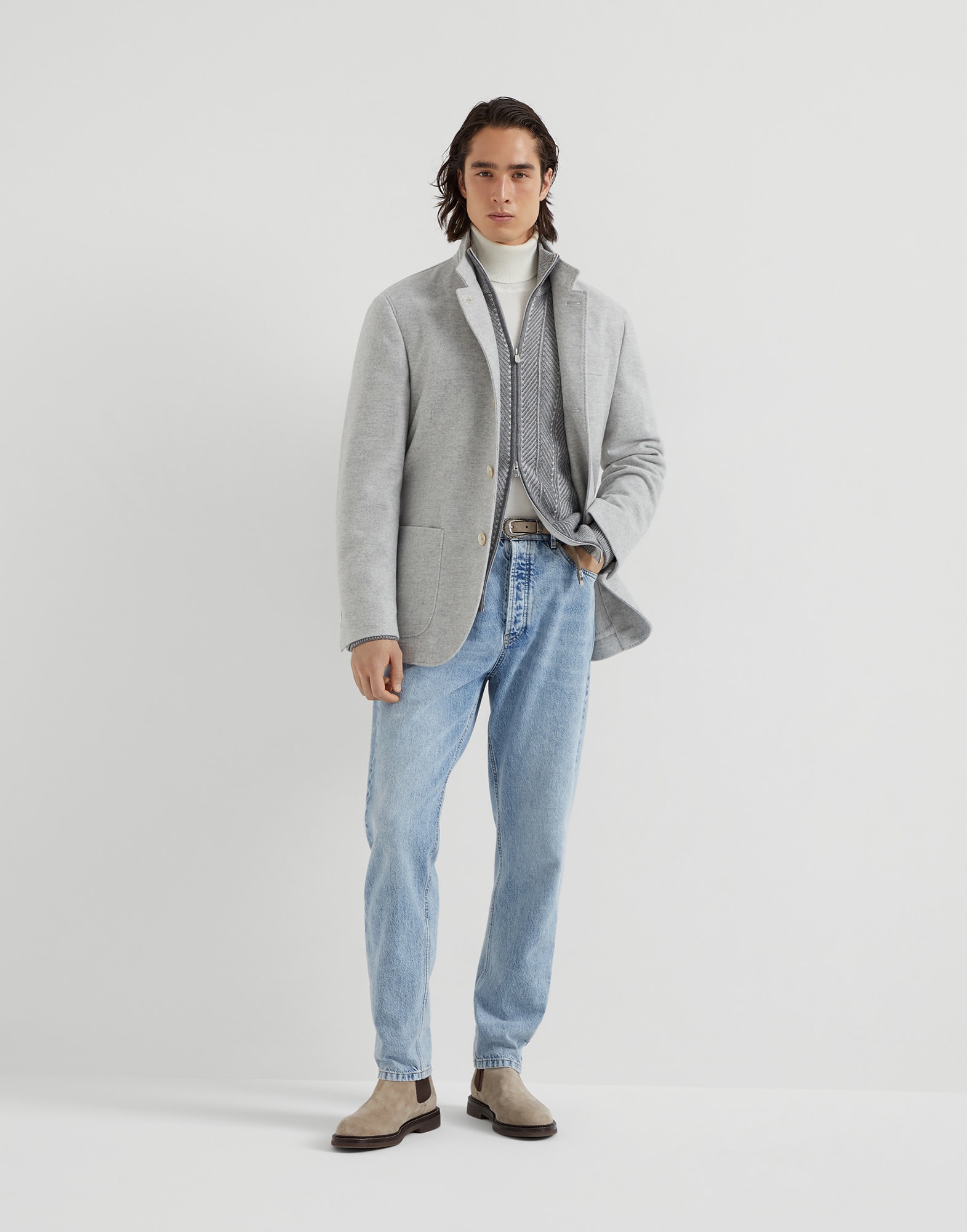 Zip-front Cardigan - Full look - View Full Screen
