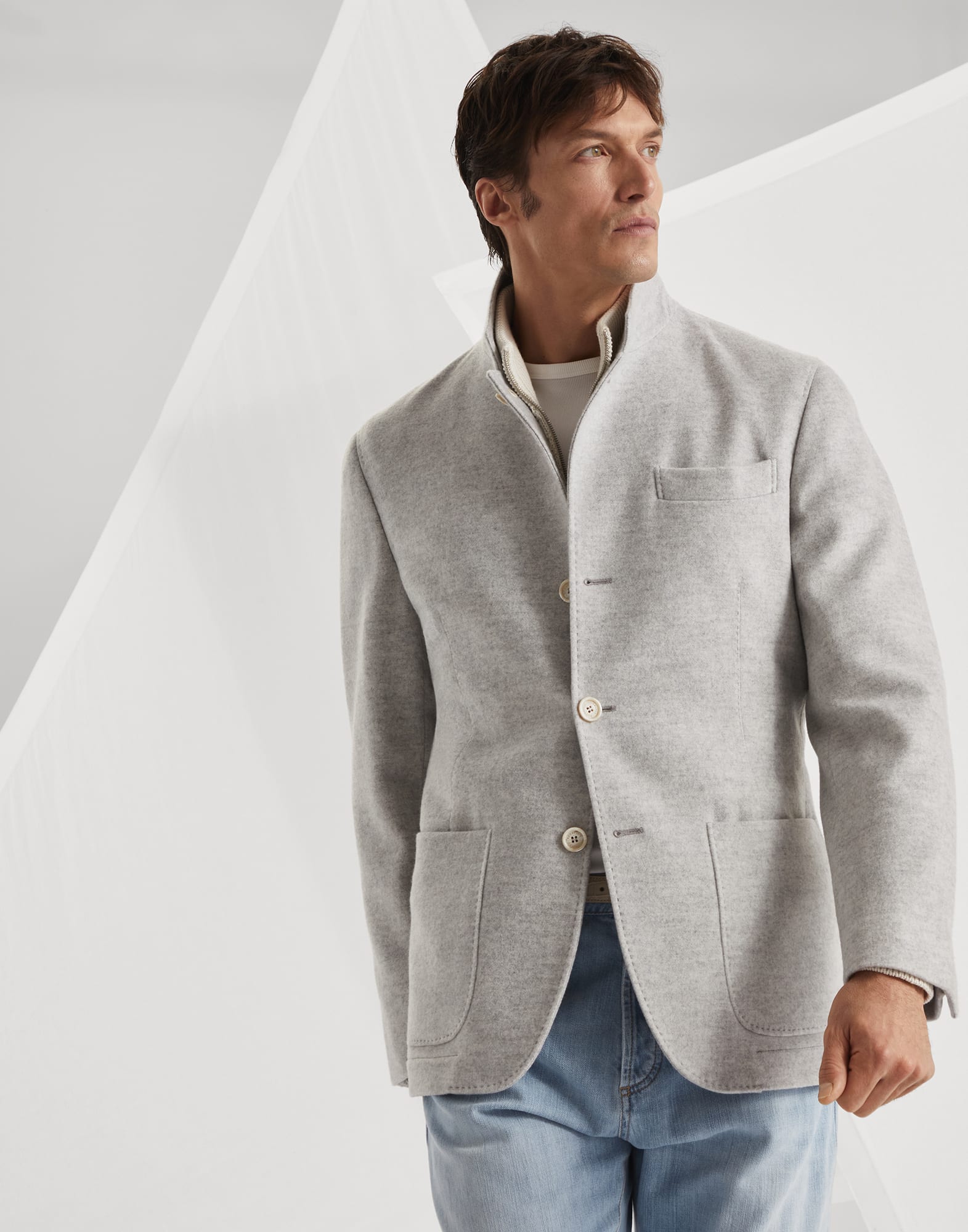 Outerwear stile giacca Grigio Chiaro Uomo - Brunello Cucinelli