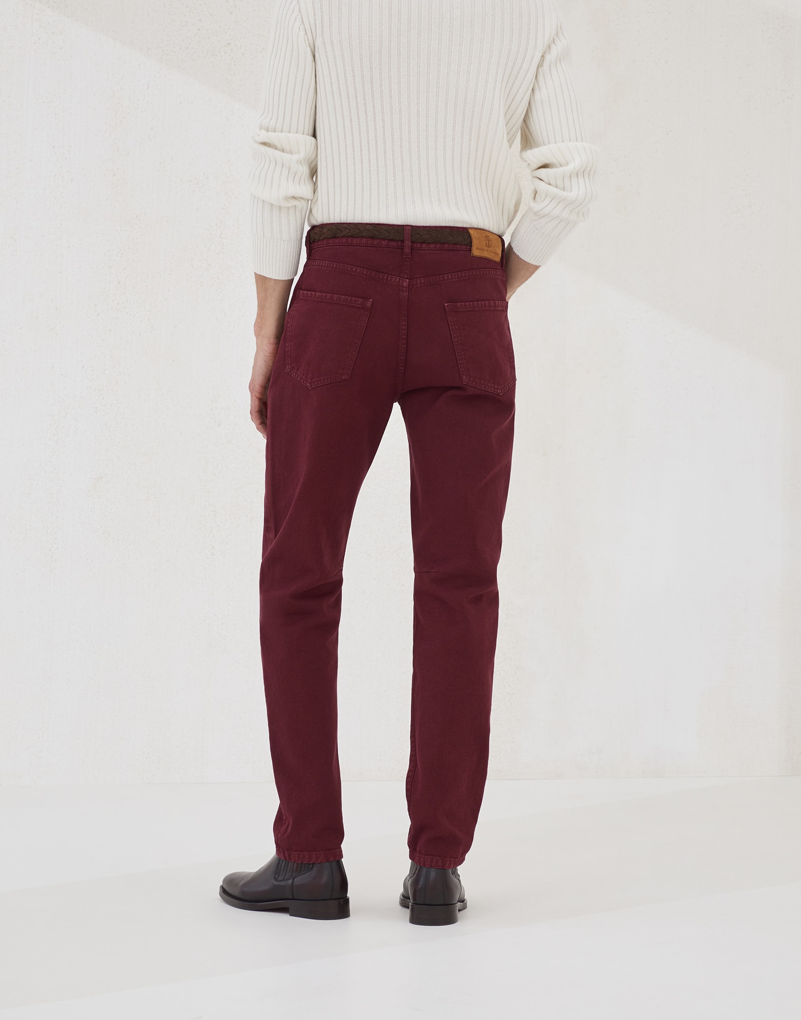 Pantalon cinq poches coupe leisure fit Amarante Homme - Brunello Cucinelli