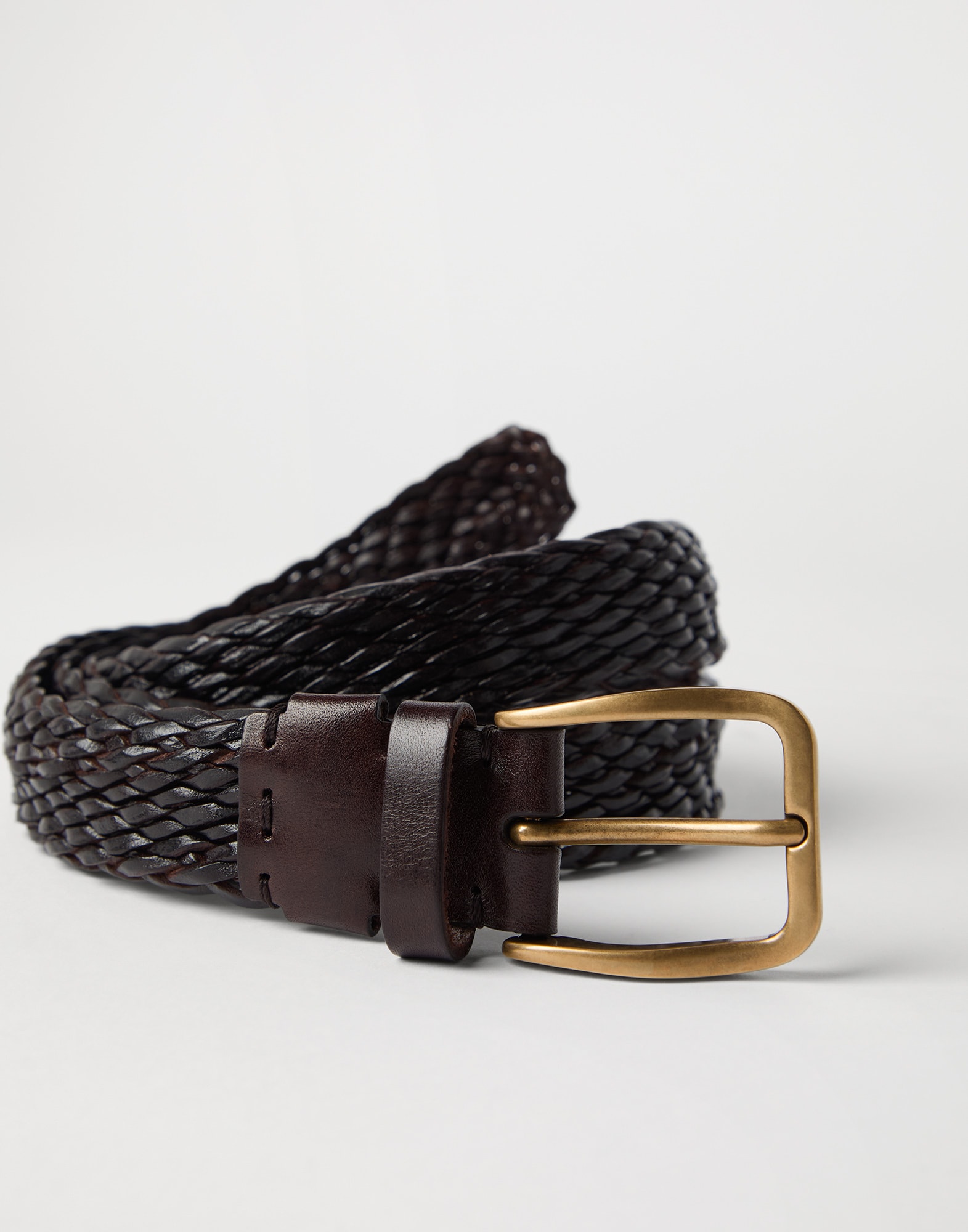 Calfskin belt for Man in Brown | Brunello Cucinelli Calfskin belt for Man in Brown | Brunello Cucinelli