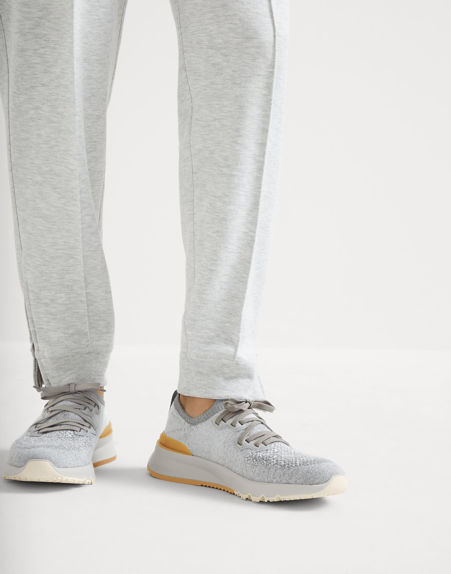 Knit runners for Man in Blue | Brunello Cucinelli Knit runners for Man in Blue | Brunello Cucinelli