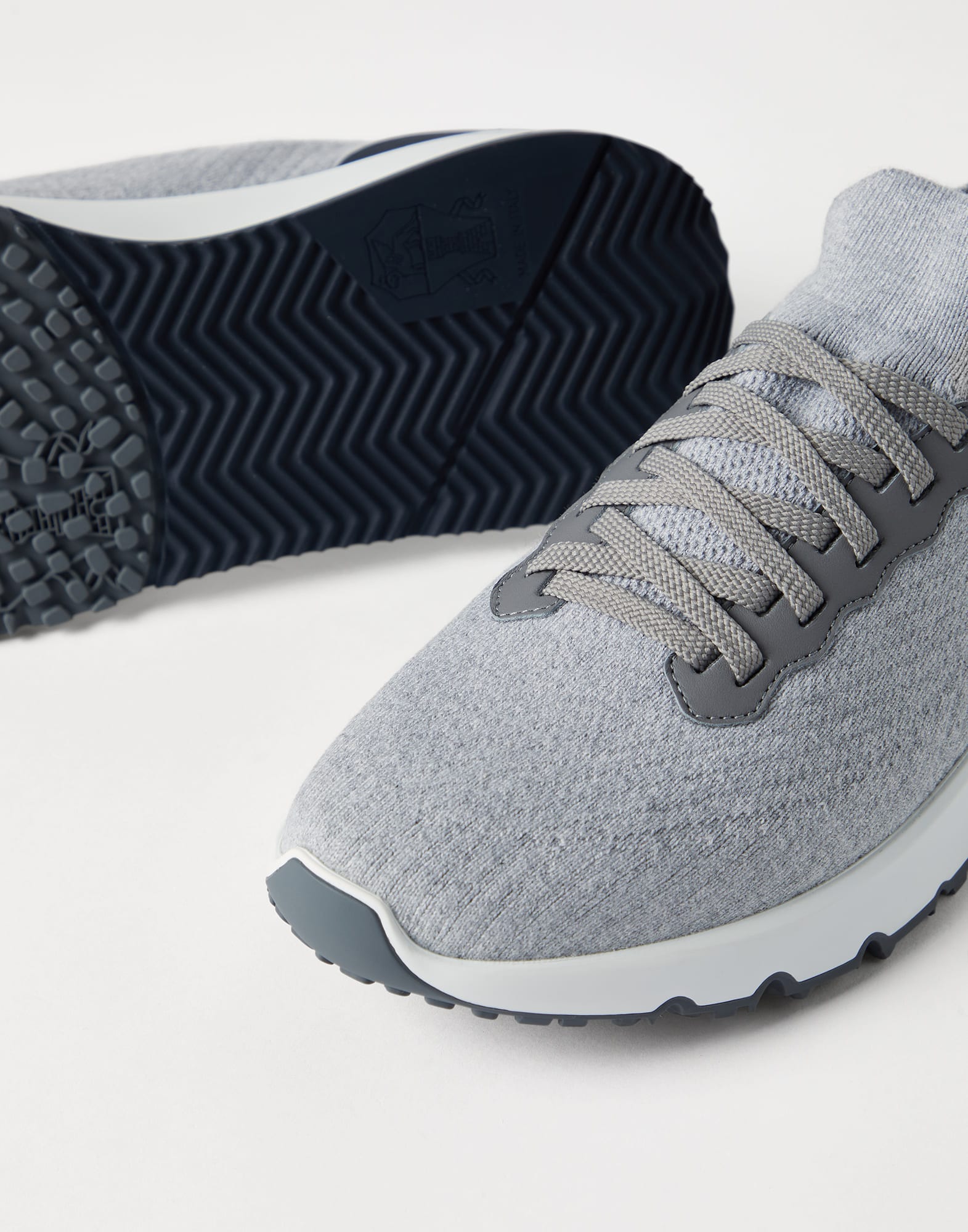 Knit runners for Man in Grey | Brunello Cucinelli Knit runners for Man in Grey | Brunello Cucinelli