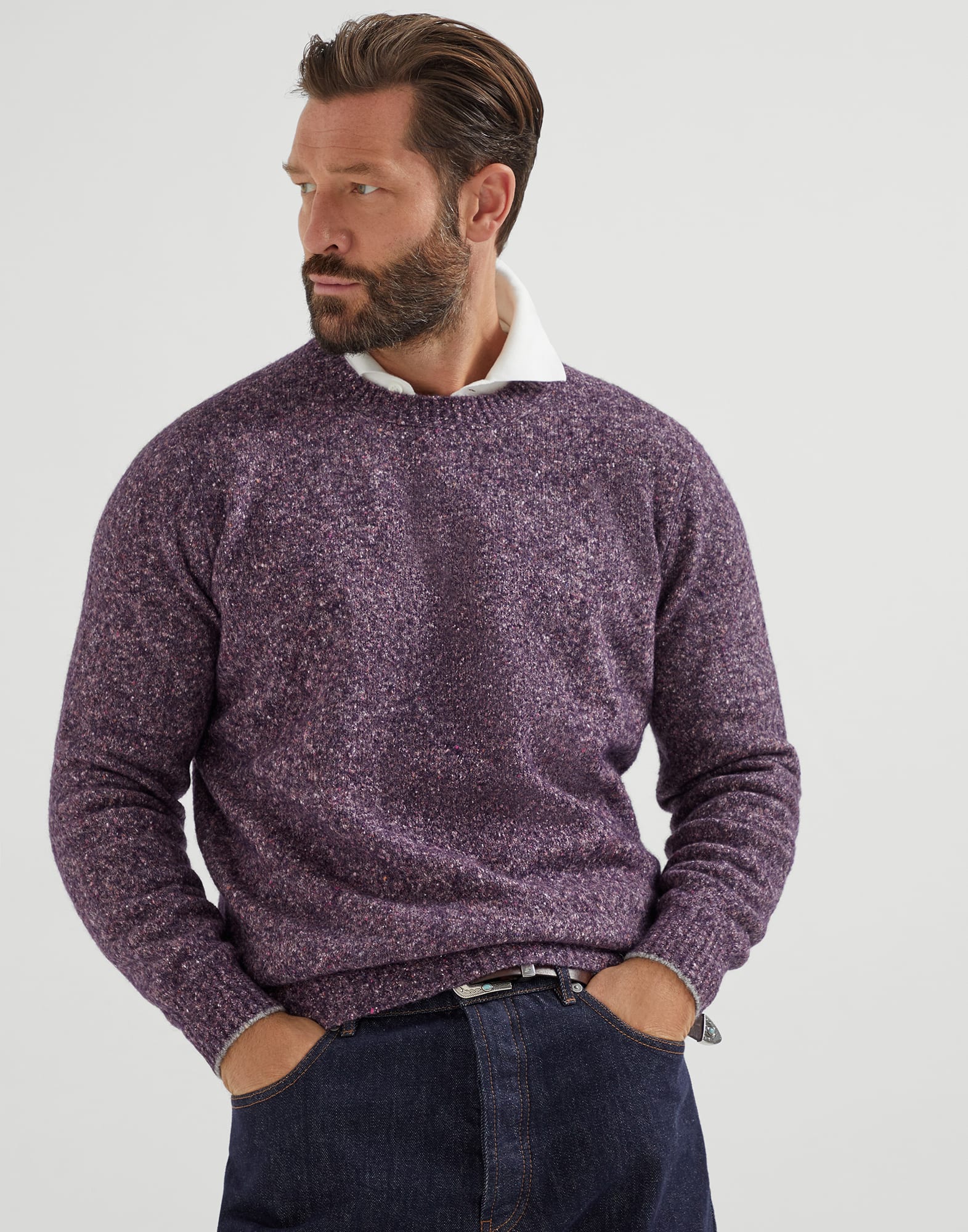 Knop sweater Burgundy Man - Brunello Cucinelli