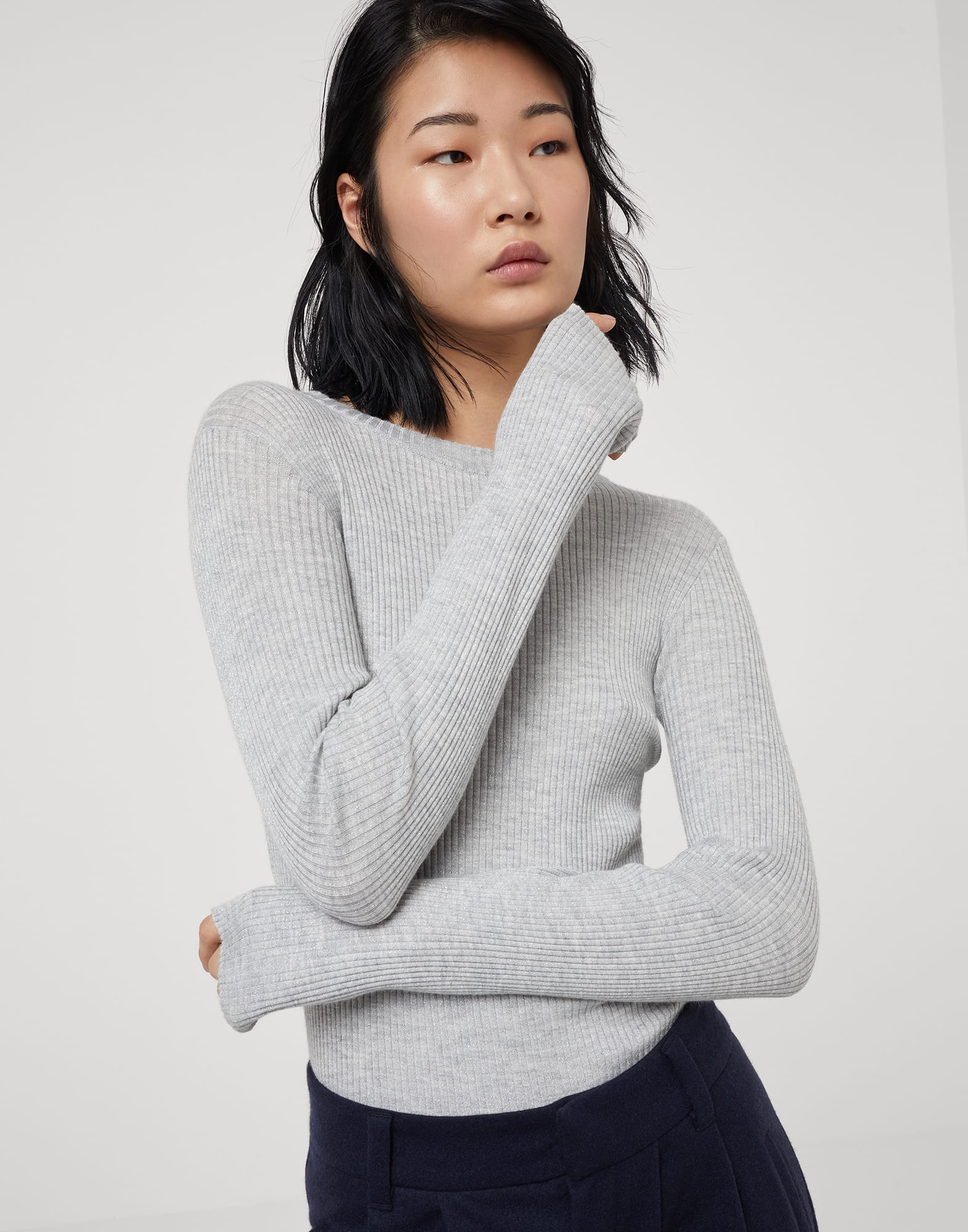 Maglia leggera Grigio Chiaro Donna - Brunello Cucinelli