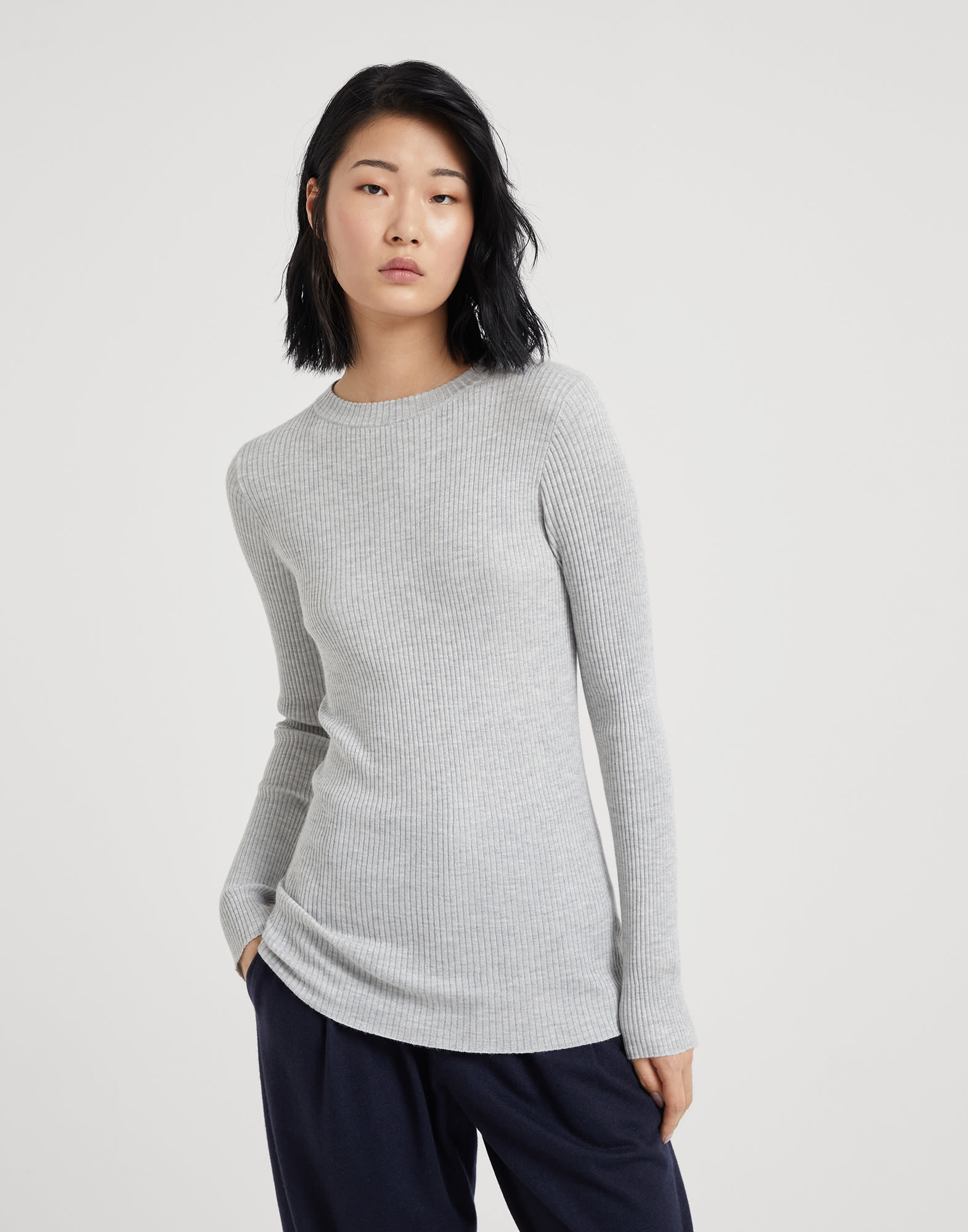 Maglia leggera Grigio Chiaro Donna - Brunello Cucinelli