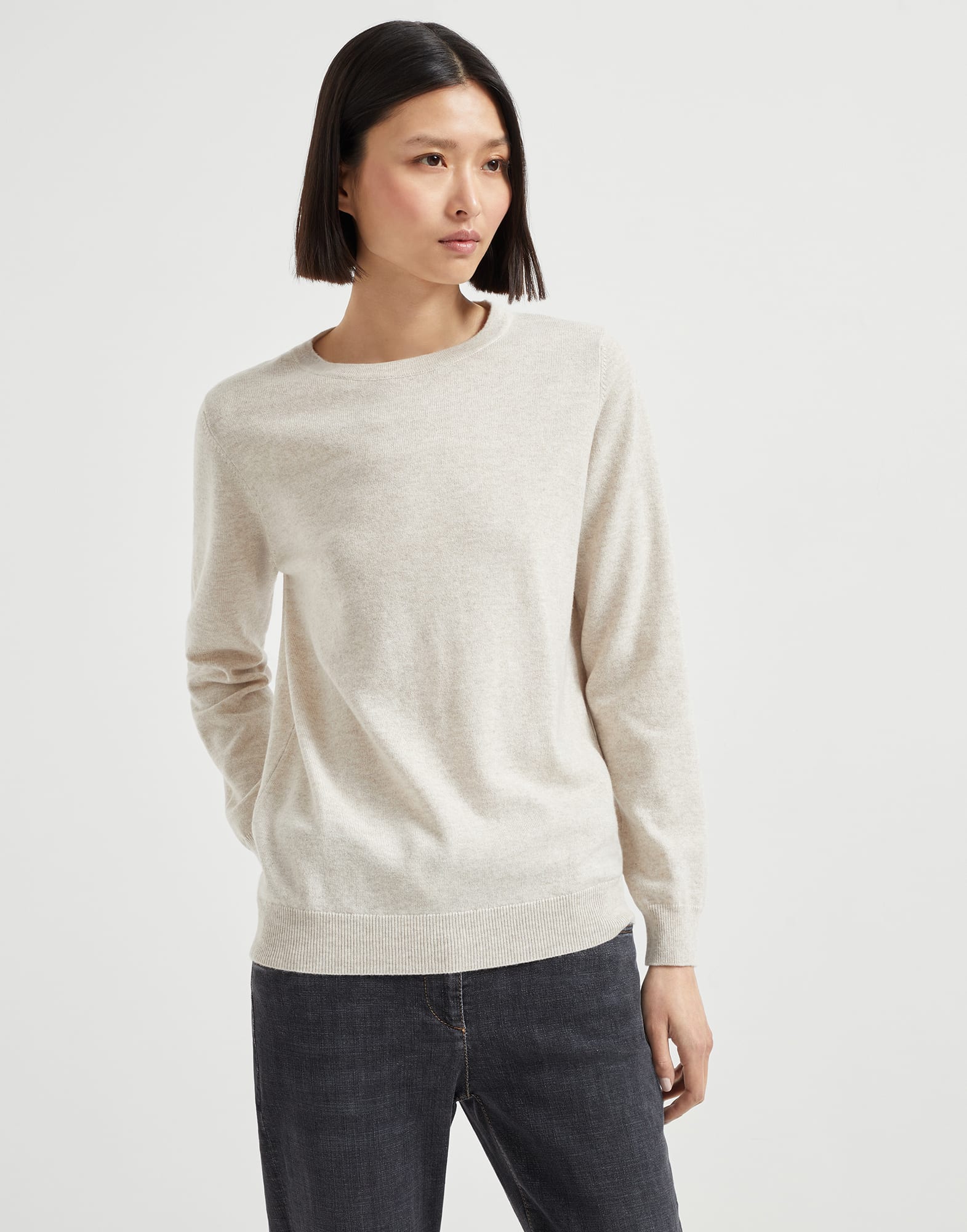Maglia in cashmere Oyster Donna - Brunello Cucinelli