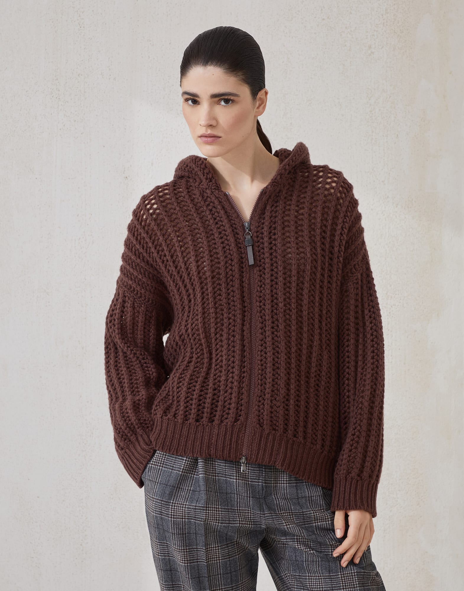 Ribbed openwork cardigan Henna Woman - Brunello Cucinelli