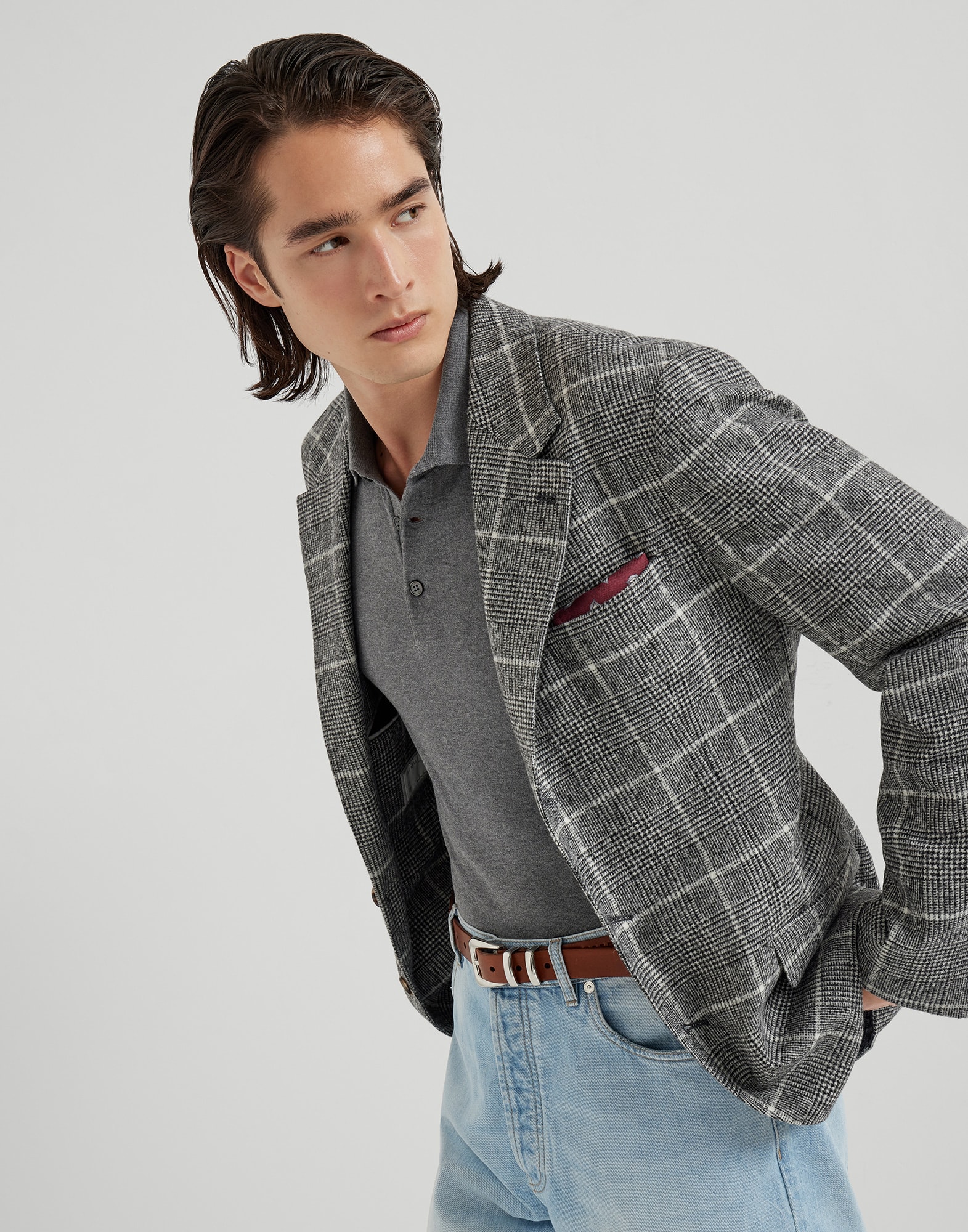 Maglia stile polo Grigio Scuro Uomo - Brunello Cucinelli