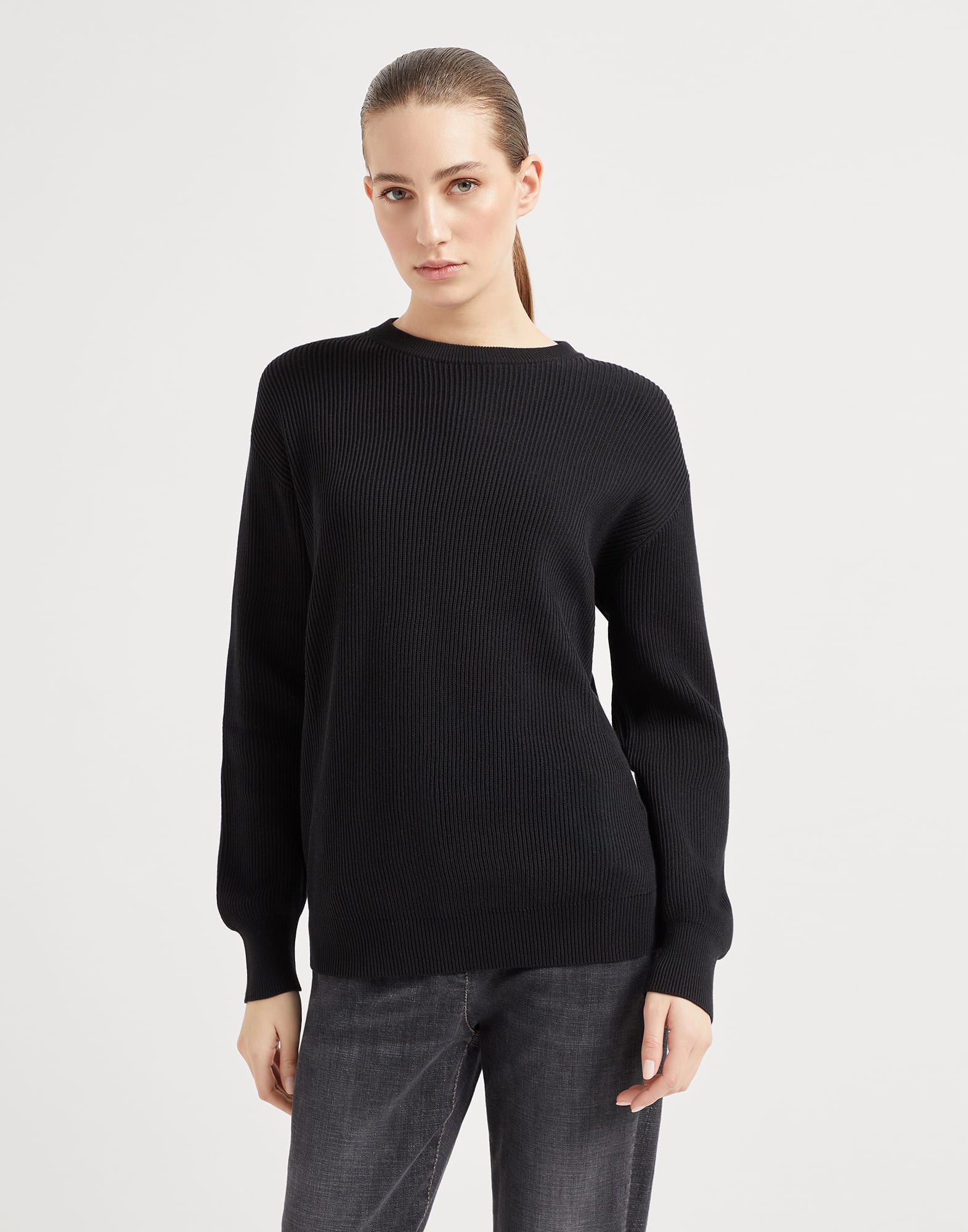 Maglia in cotone Nero Donna - Brunello Cucinelli