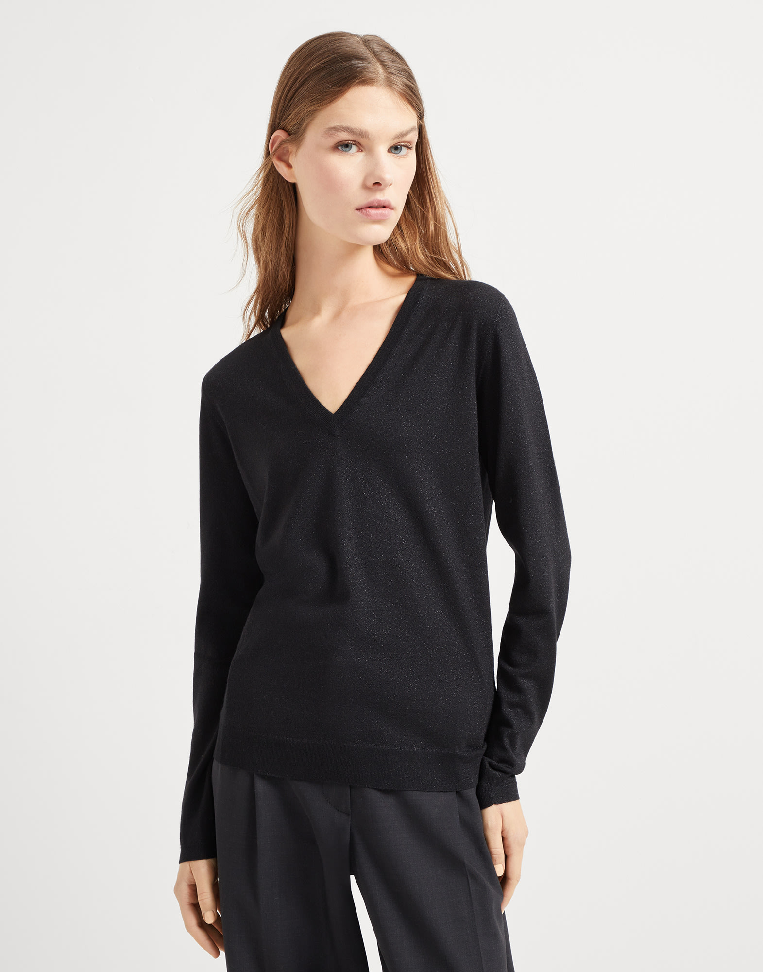 Maglia Sparkling Nero Donna - Brunello Cucinelli