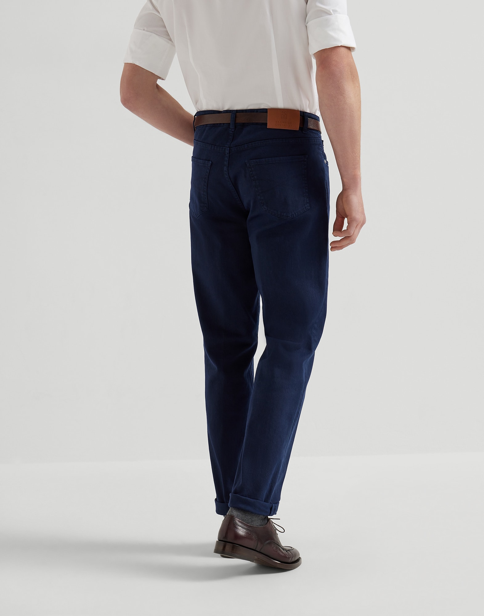 Pantalone in denim comfort Blu Navy Uomo - Brunello Cucinelli