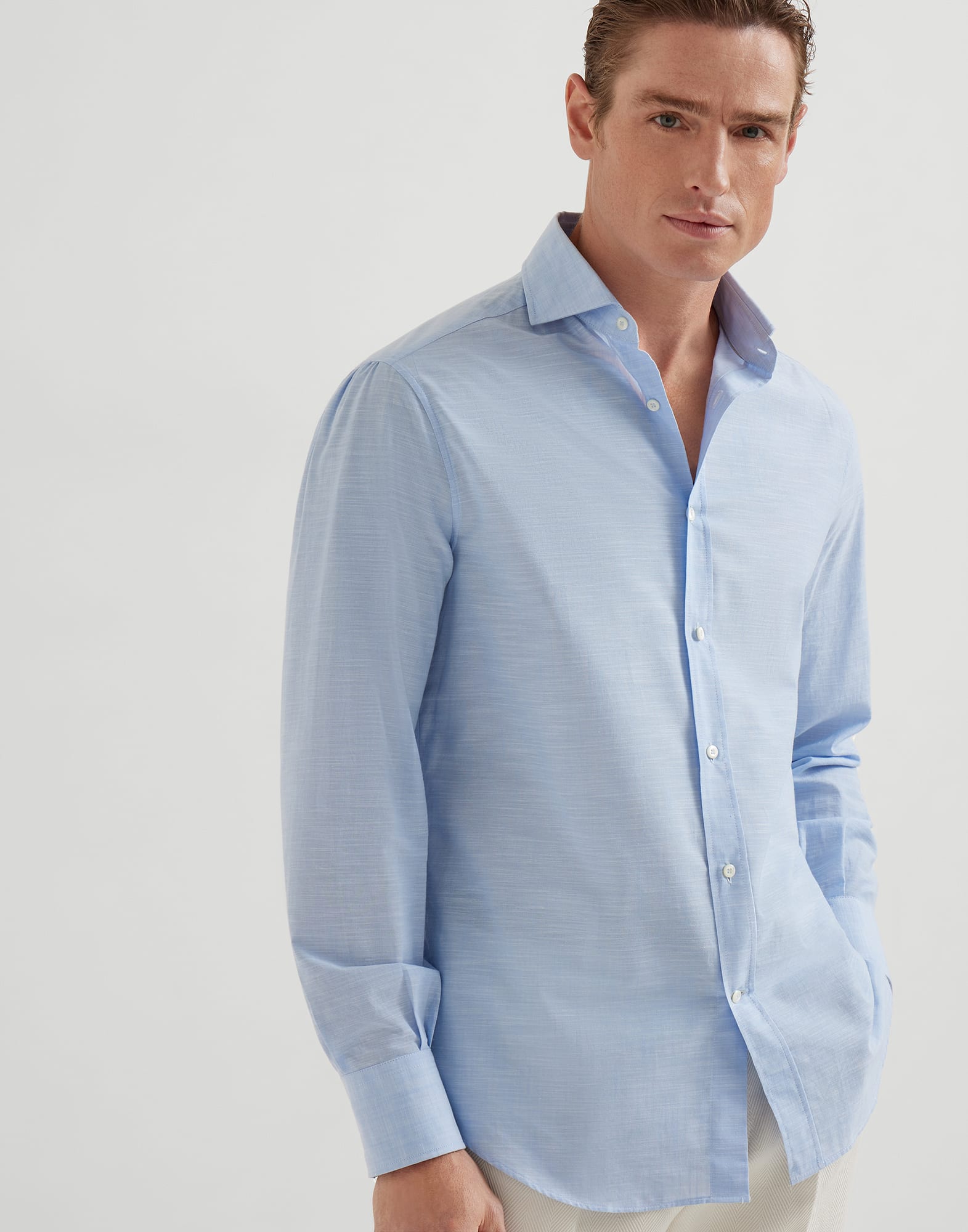 Oxford shirt Azure Man - Brunello Cucinelli