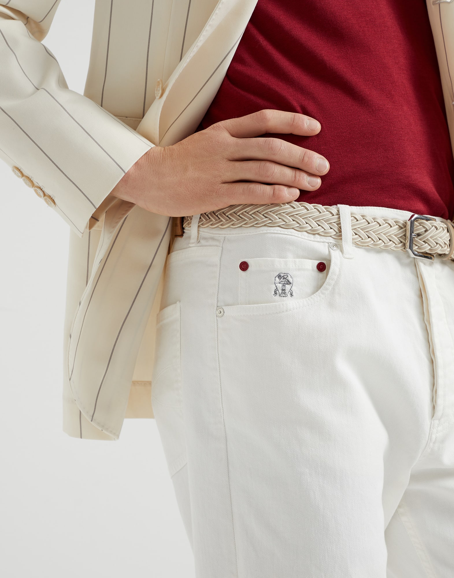 Denim Five-Pocket Trousers - Detail view - View Full Screen