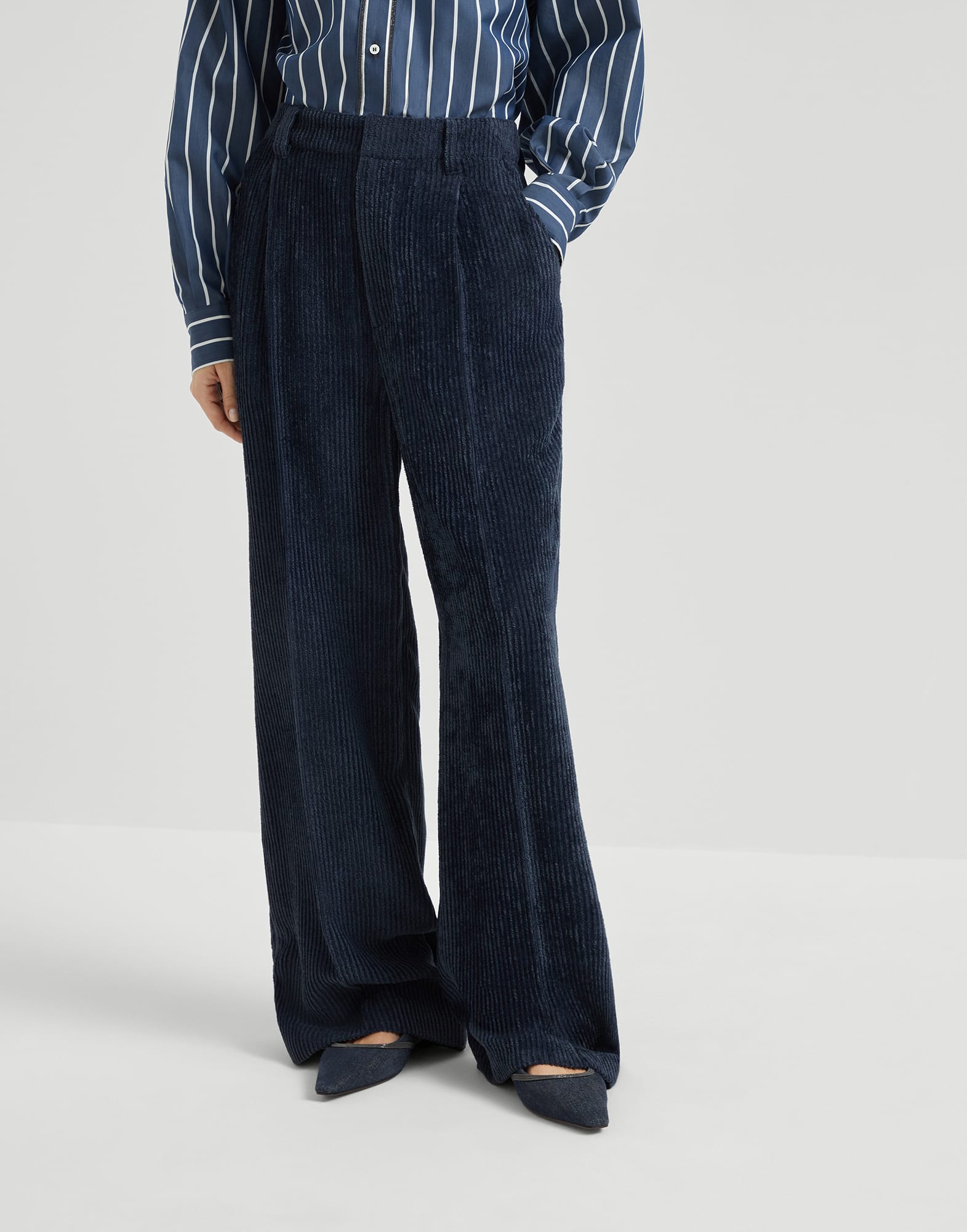 Sartorial track trousers Navy Blue Woman - Brunello Cucinelli