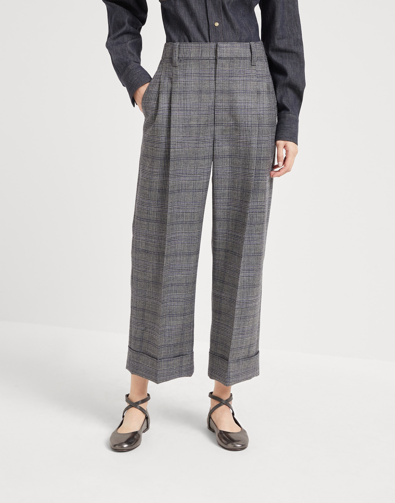 Prince of Wales trousers Multicoloured Woman - Brunello Cucinelli
