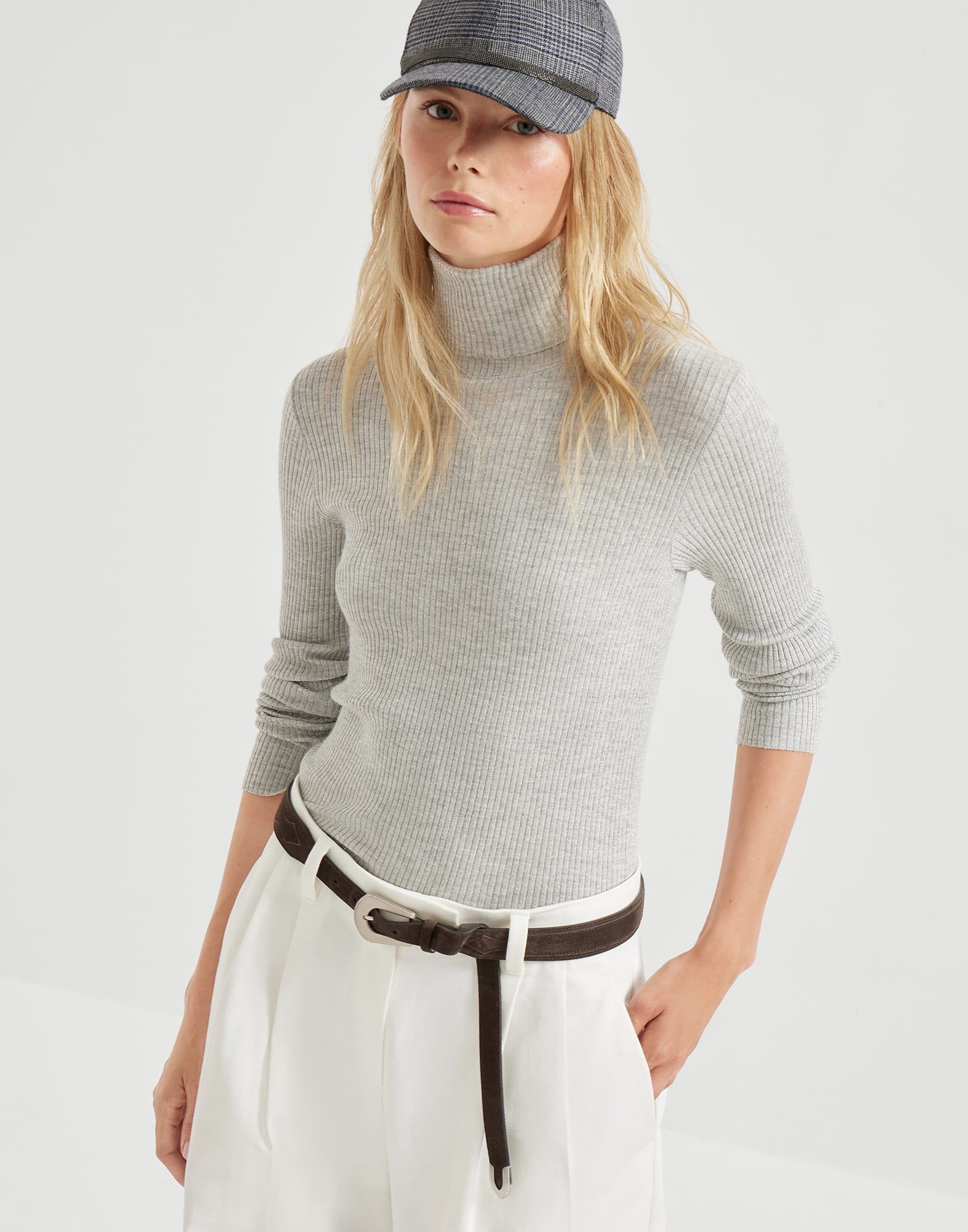 Maglia leggera Grigio Chiaro Donna - Brunello Cucinelli