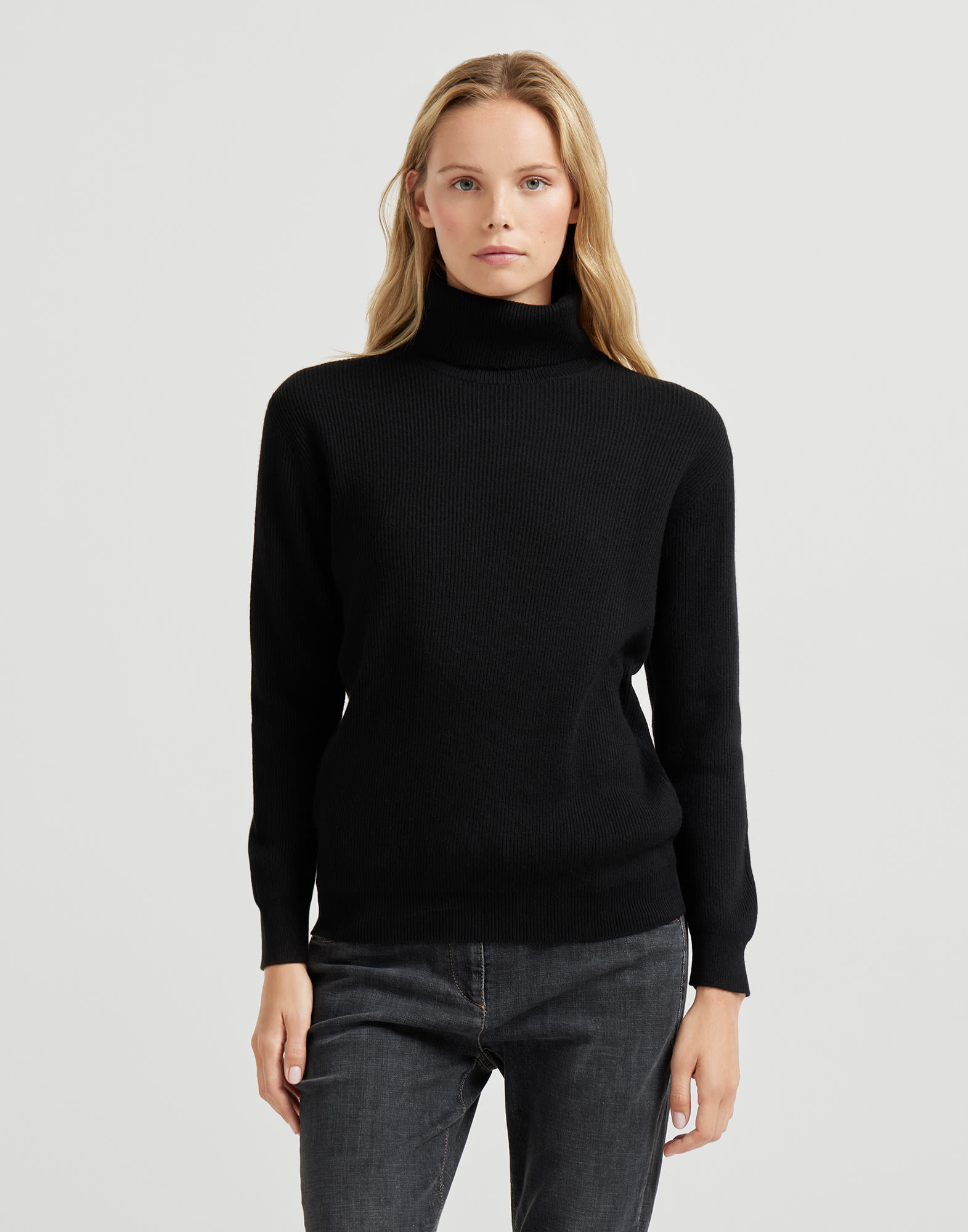 イングリッシュリブ セーター ブラック レディース - Brunello Cucinelli