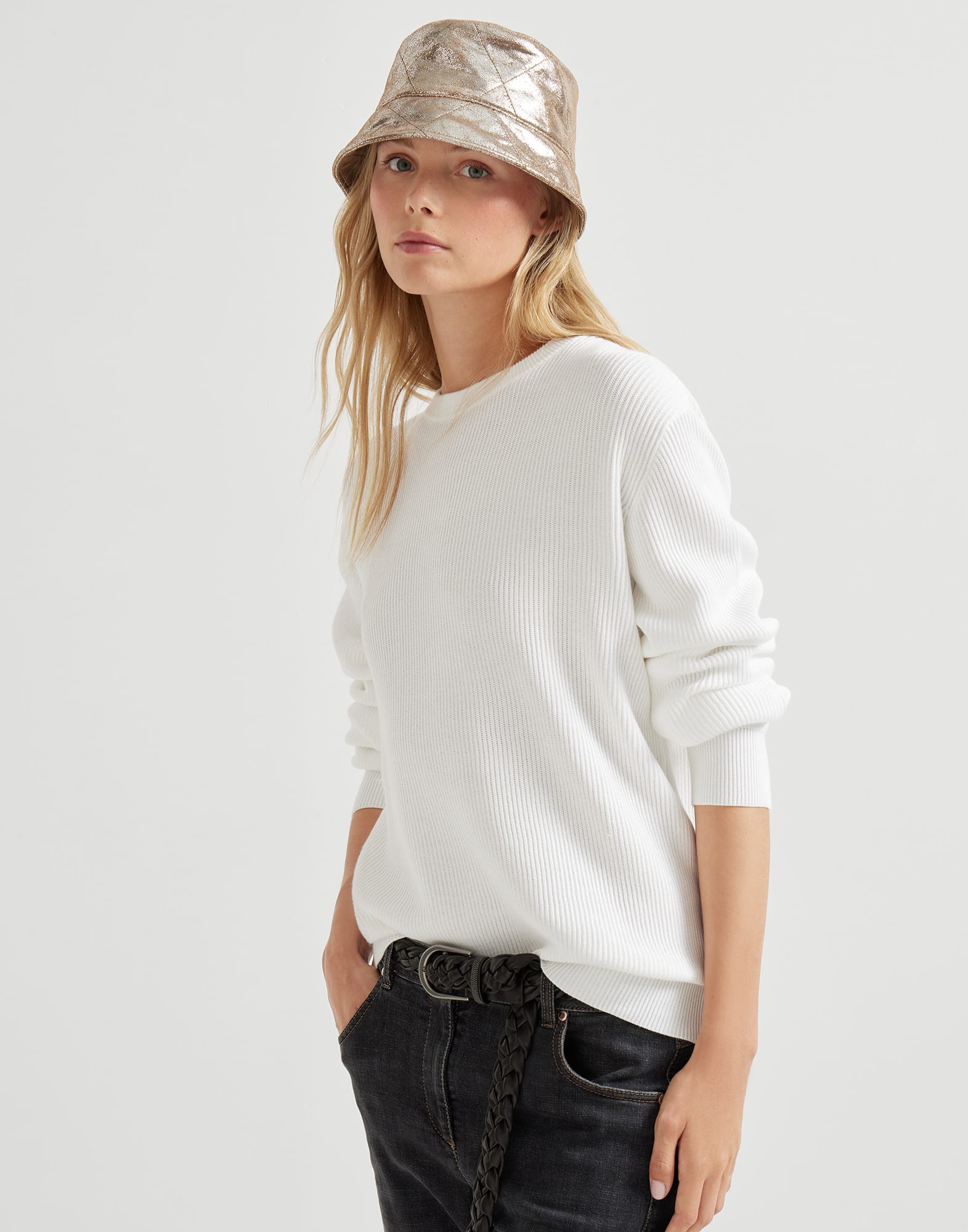 Maglia in cotone Bianco Donna - Brunello Cucinelli