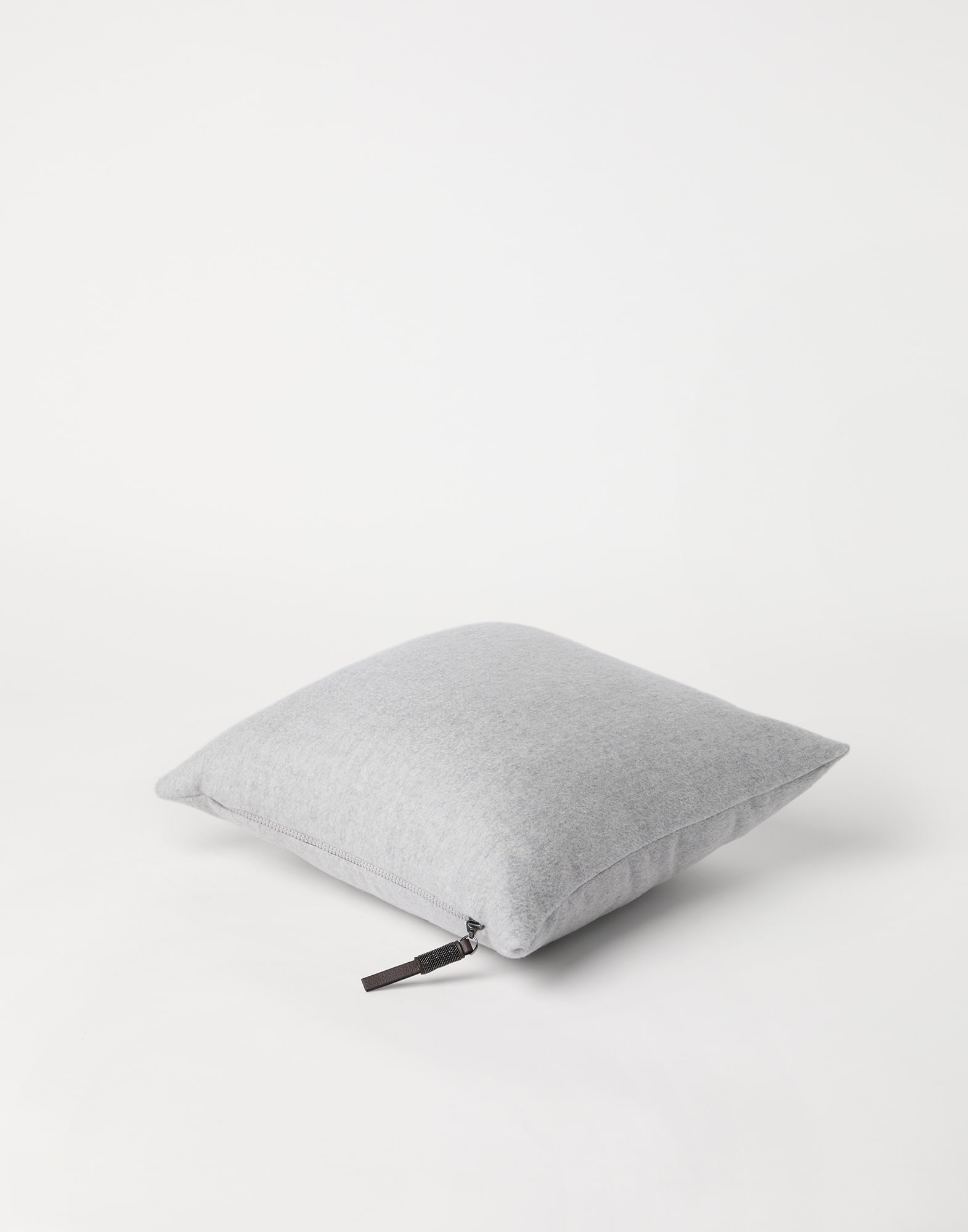 Cashmere beaver cushion Light Grey Lifestyle - Brunello Cucinelli