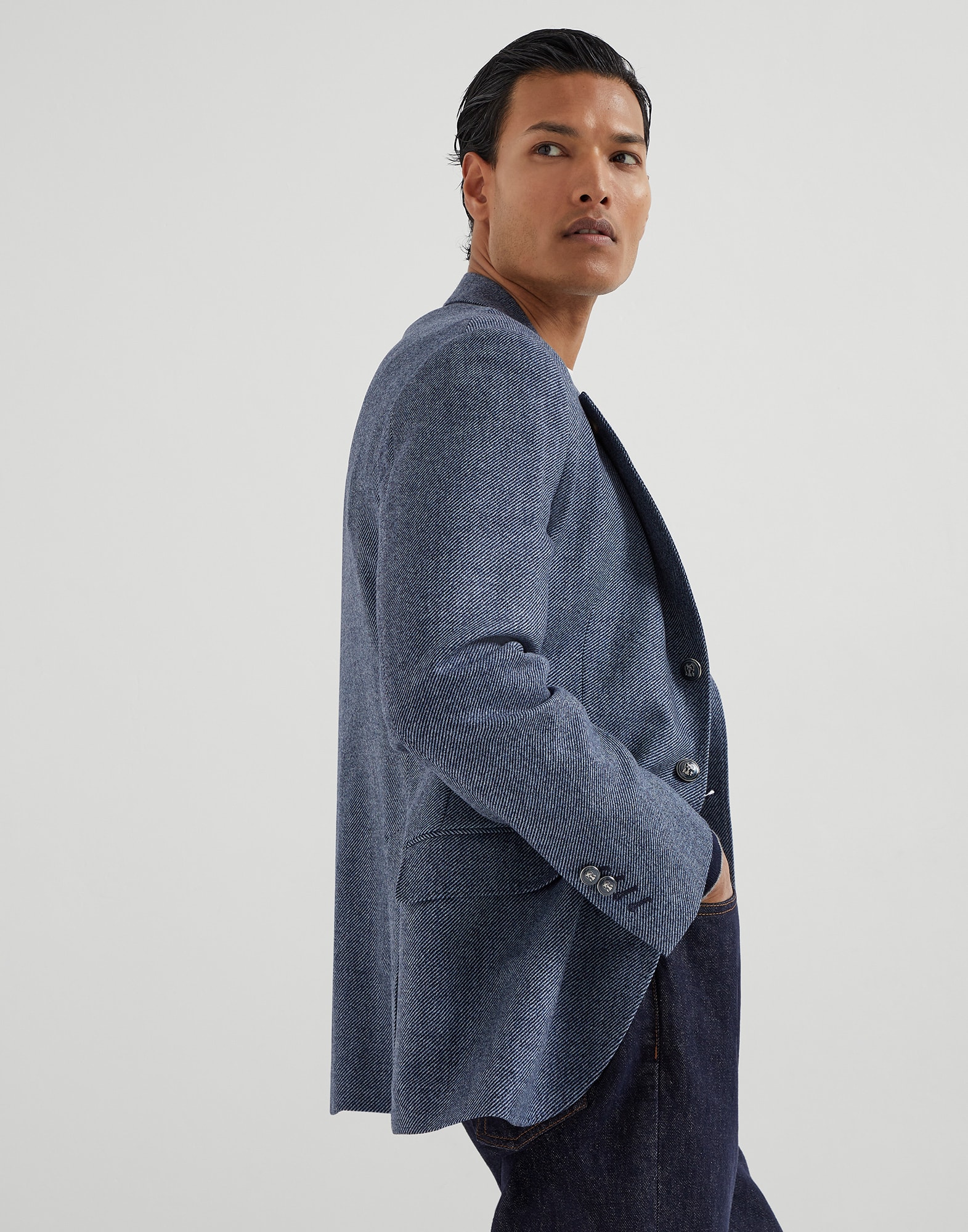 Deconstructed Cavallo blazer Denim Man - Brunello Cucinelli