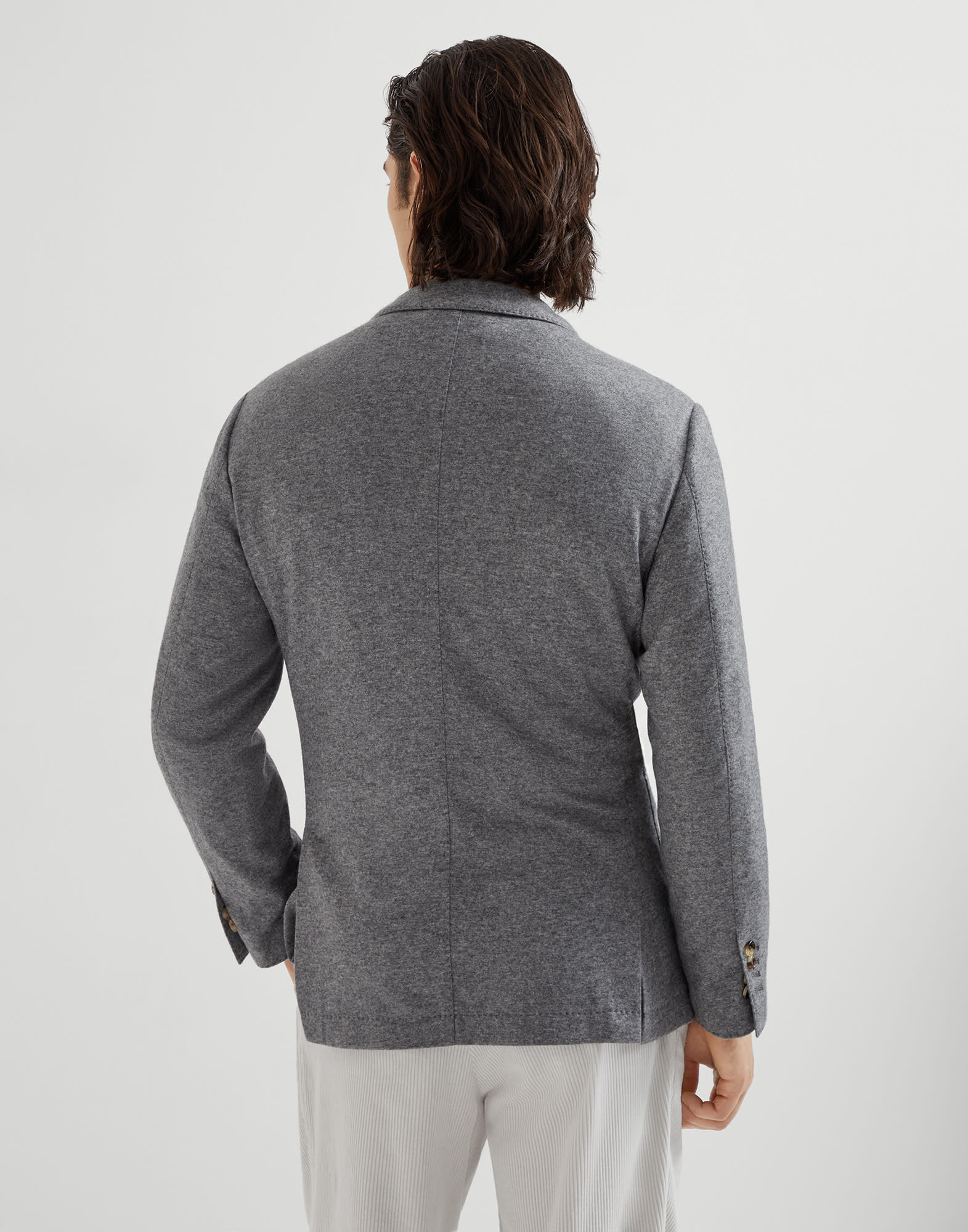 ジャケット Brunello Cucinelli Cashmere jersey blazer monili Grey Cashmere jersey blazer for Man in Grey | Brunello Cucinelli