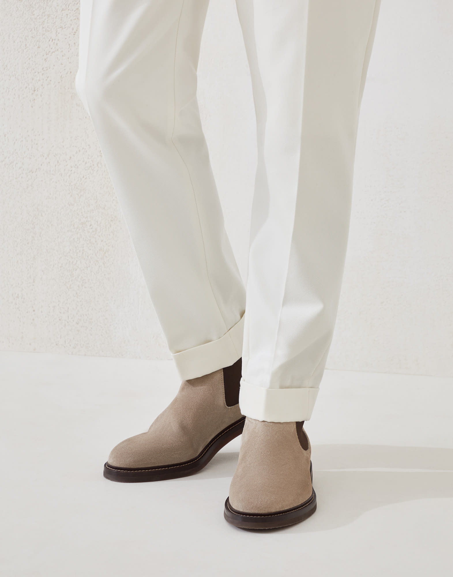 Suede Chelsea boots Buff Man - Brunello Cucinelli
