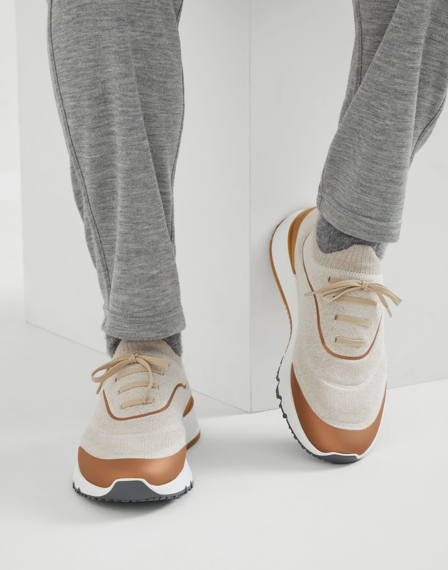 Knit runners Ecru Man - Brunello Cucinelli
