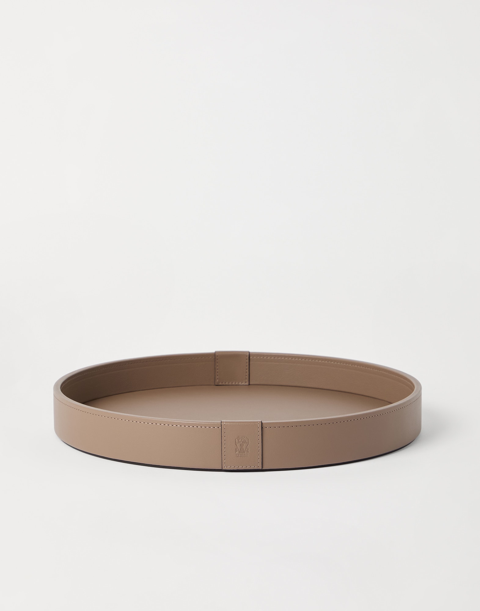 Wooden tray with leather cover