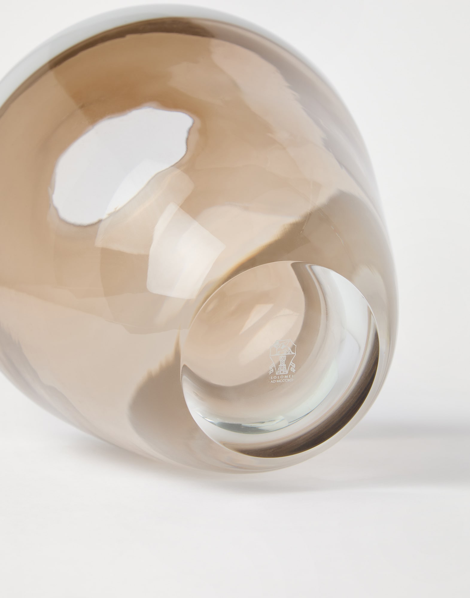 Vaso rigato in vetro di Murano Naturale Lifestyle - Brunello Cucinelli