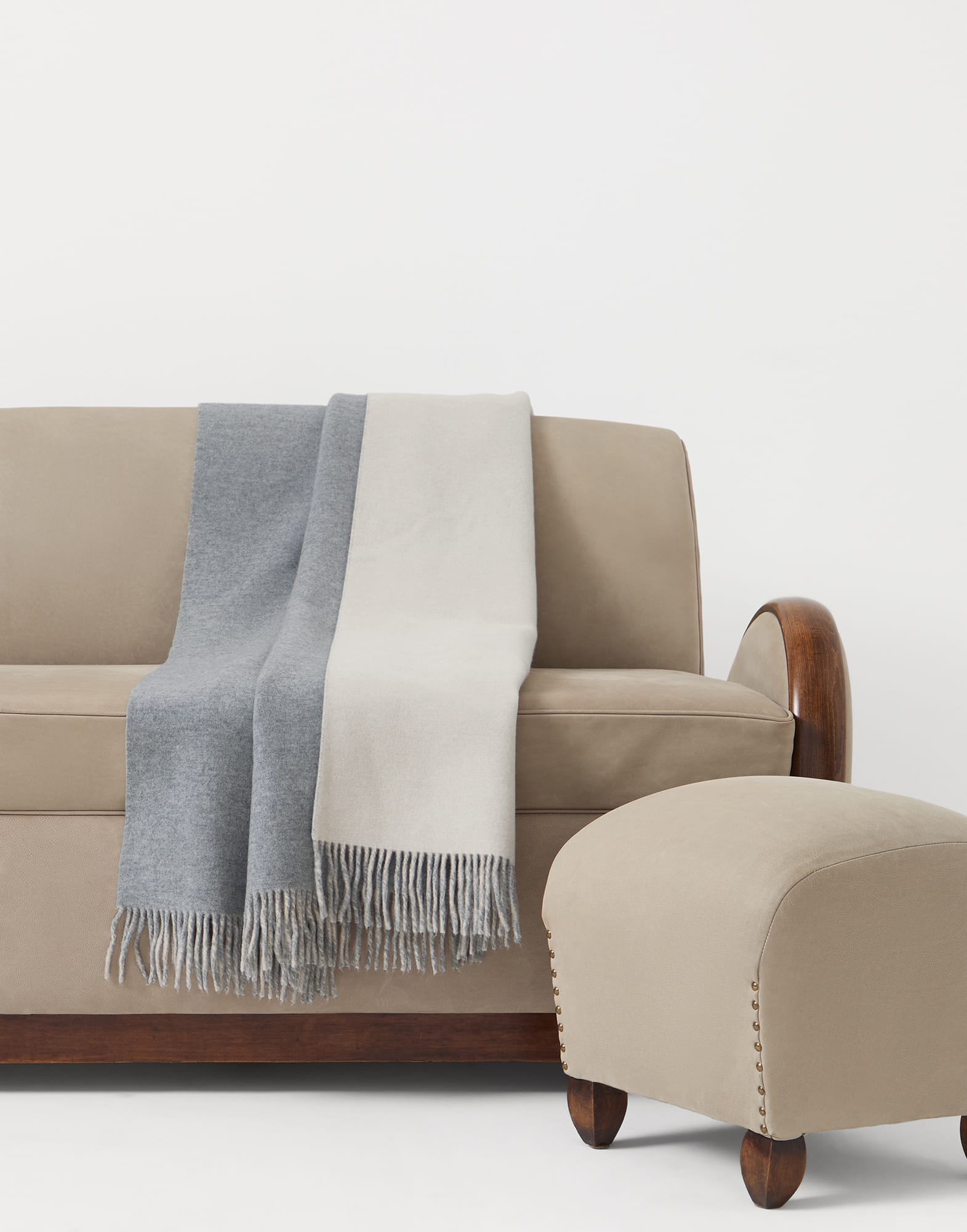 Cashmere double cloth throw