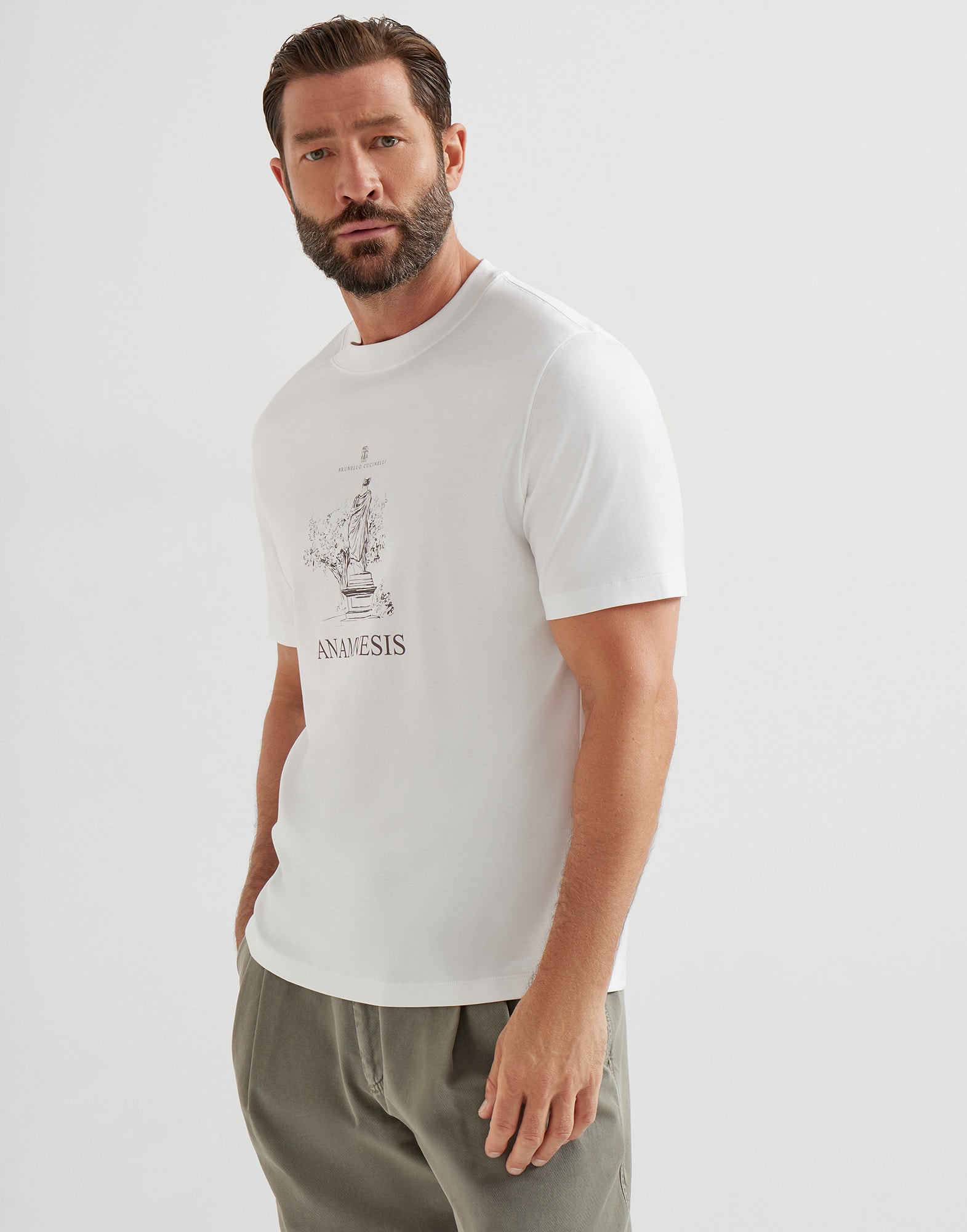 T-shirt in jersey Bianco Uomo - Brunello Cucinelli