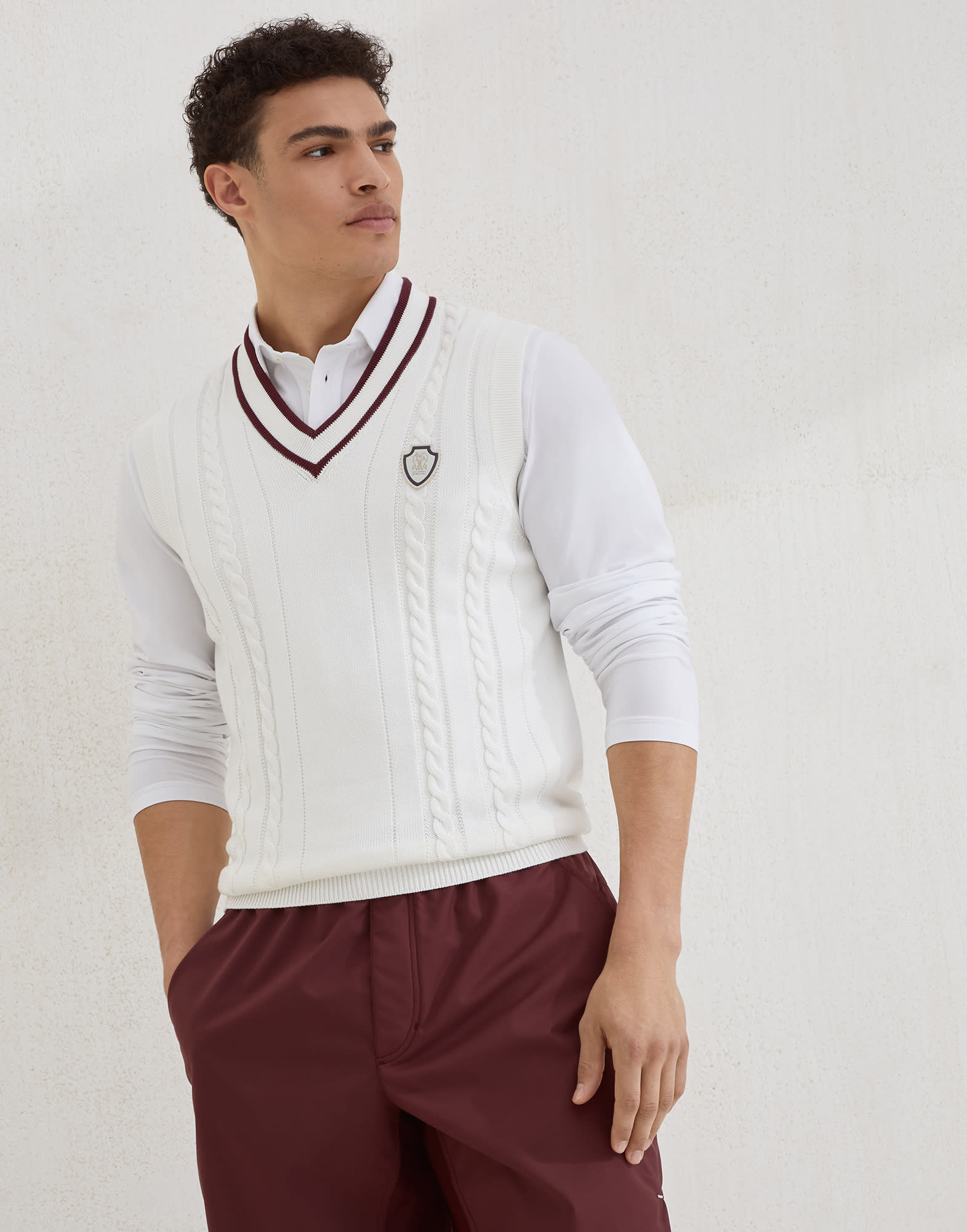 Cable knit sweater vest