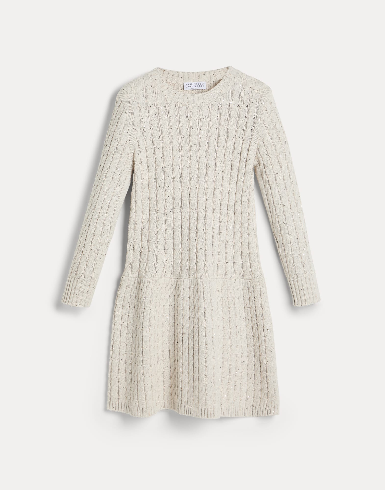 Vestido en punto trenzado Avena Niña - Brunello Cucinelli