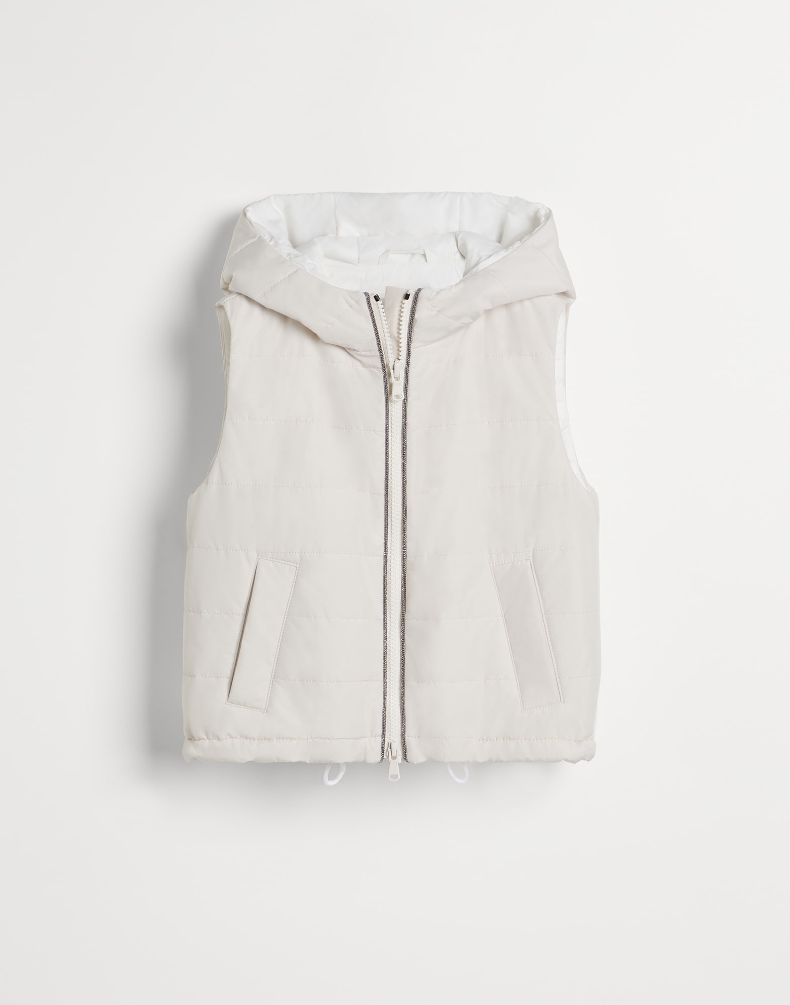 Gilet avec garnissage en Thermore® Blanc Fille - Brunello Cucinelli