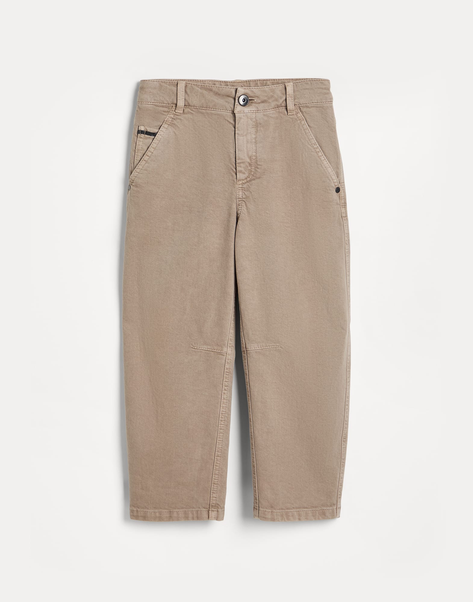 Pantalón Curved Marrón Claro Niña - Brunello Cucinelli