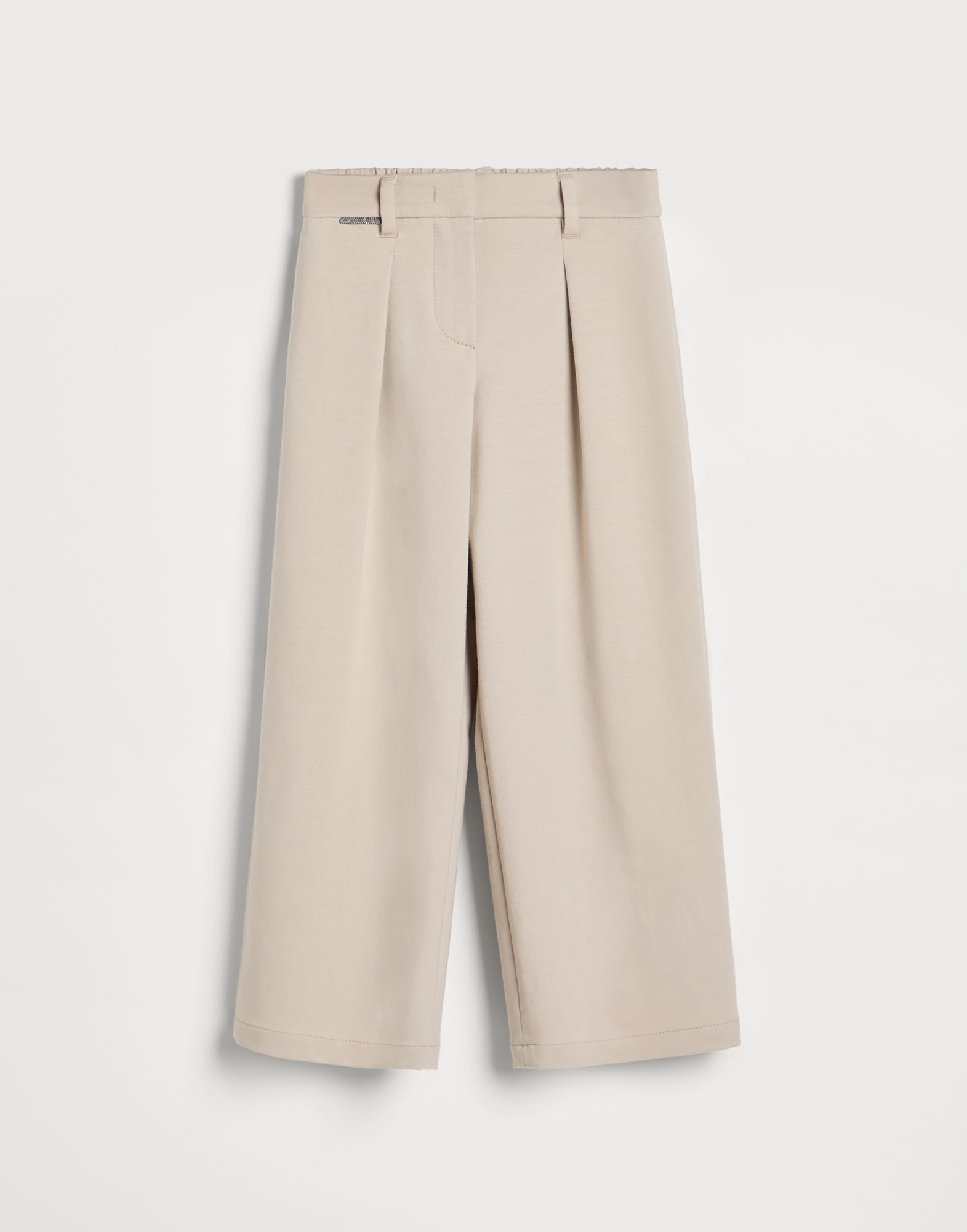 French terry A-line trousers Beige Girls - Brunello Cucinelli