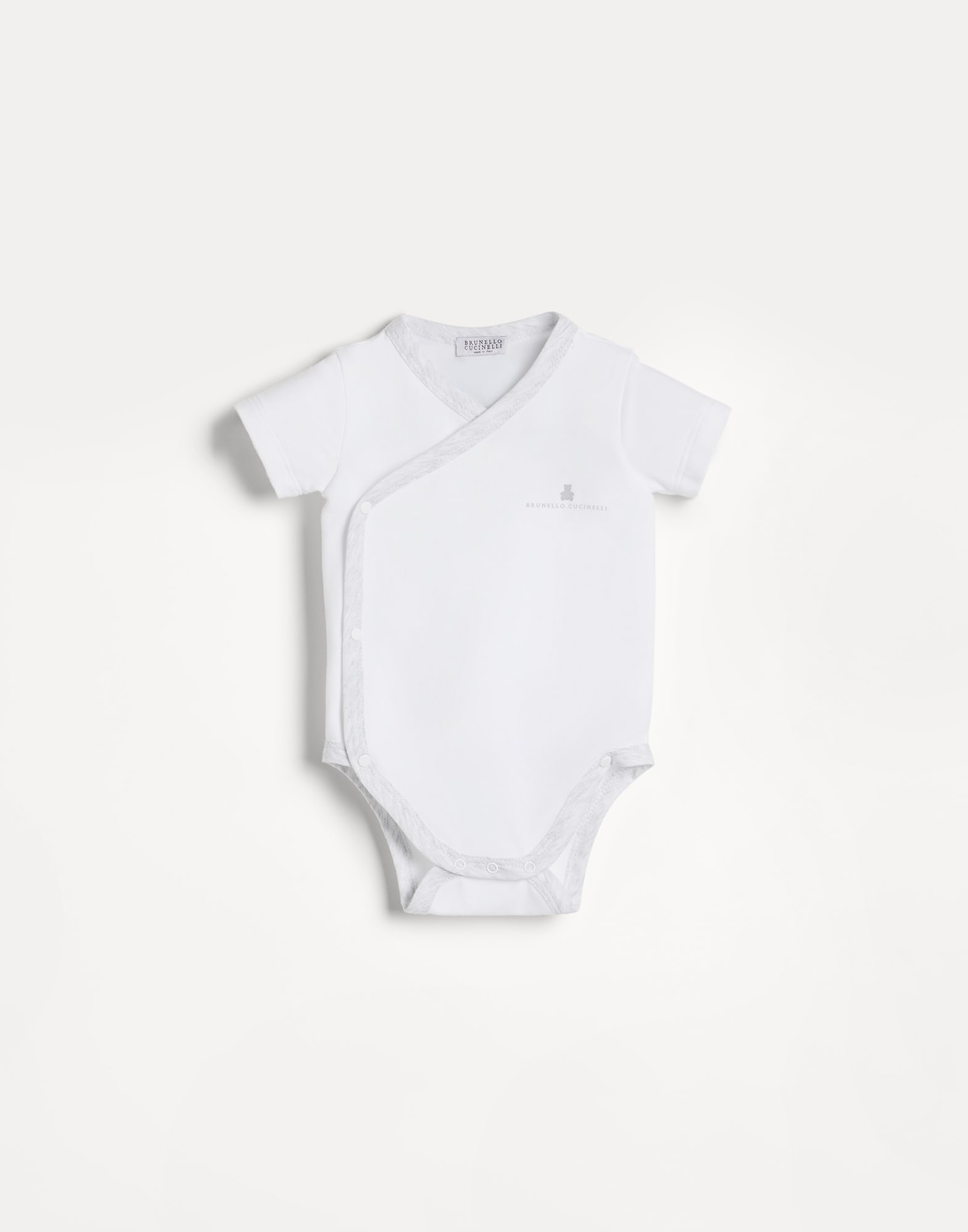 Jersey Baby Bernie bodysuit Light Grey Baby - Brunello Cucinelli