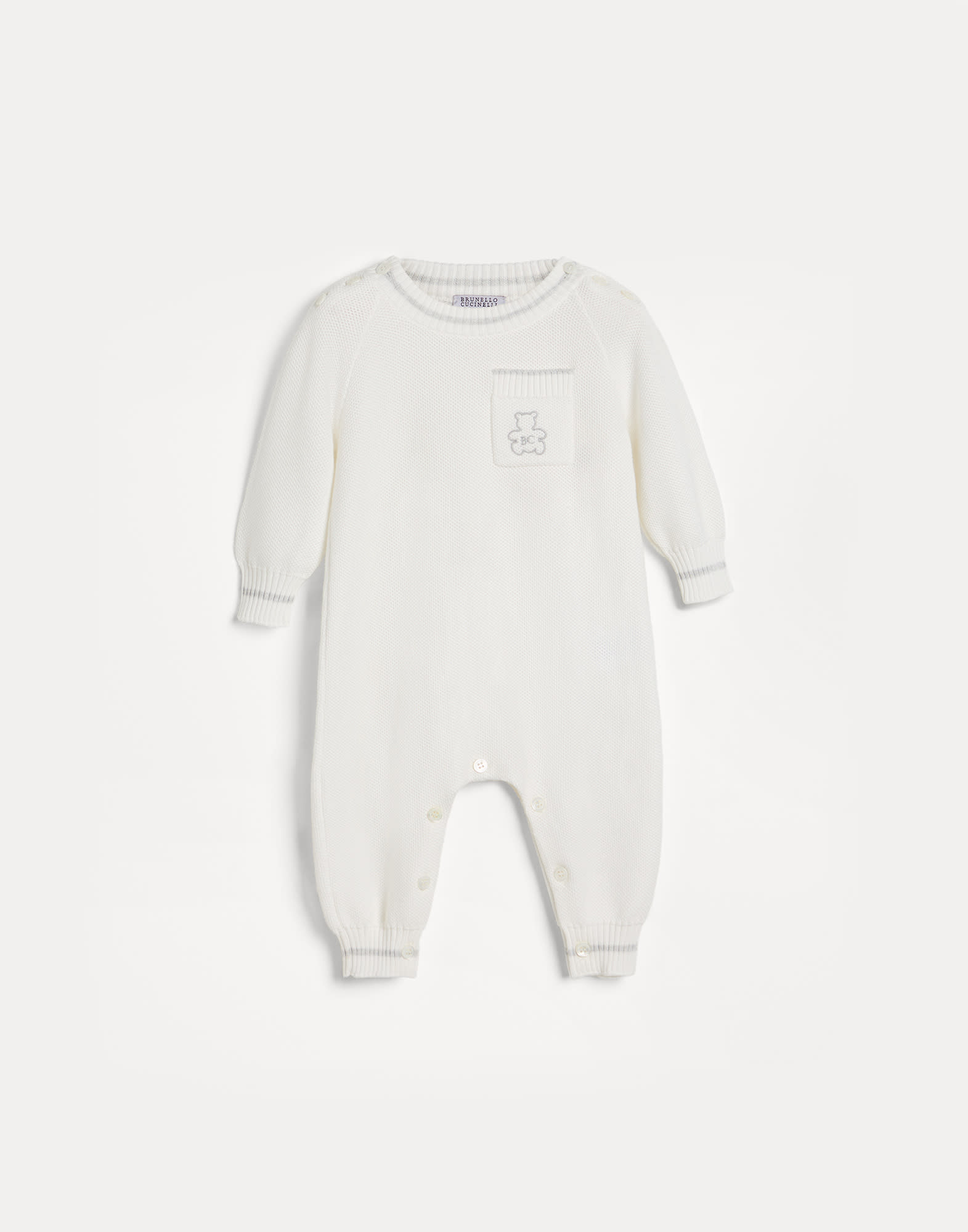 Комбинезон Baby Bernie из трикотажа Панама Малыши - Brunello Cucinelli