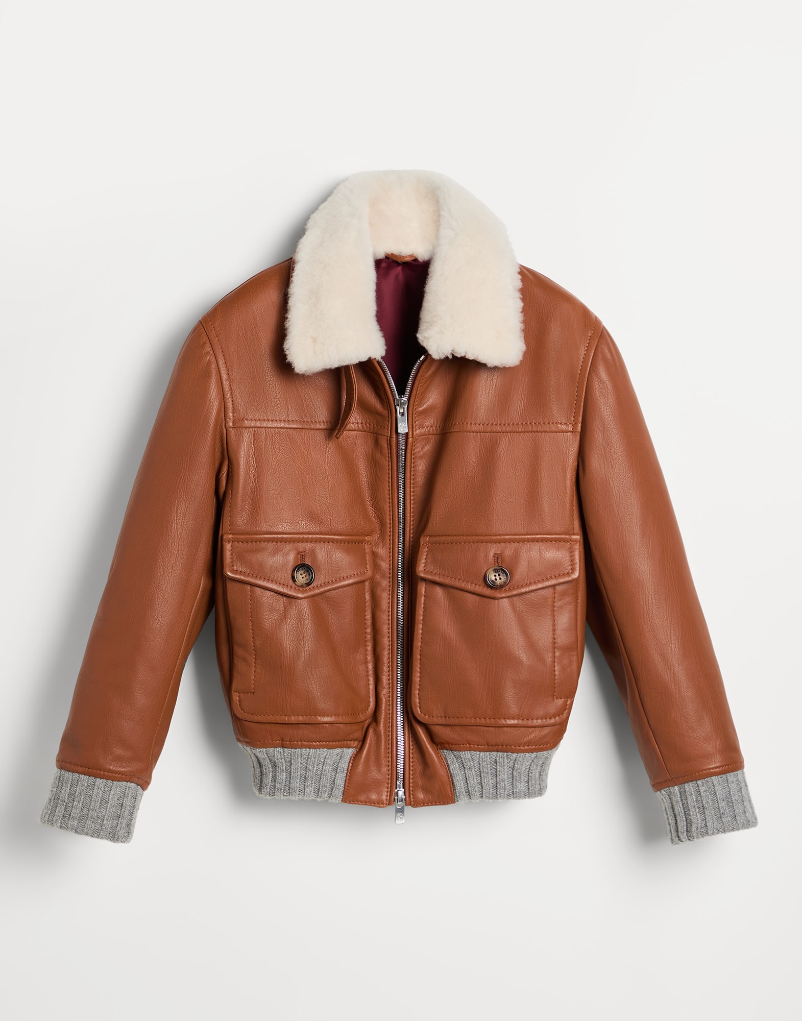 Bomber jacket with padding Brown Boys - Brunello Cucinelli