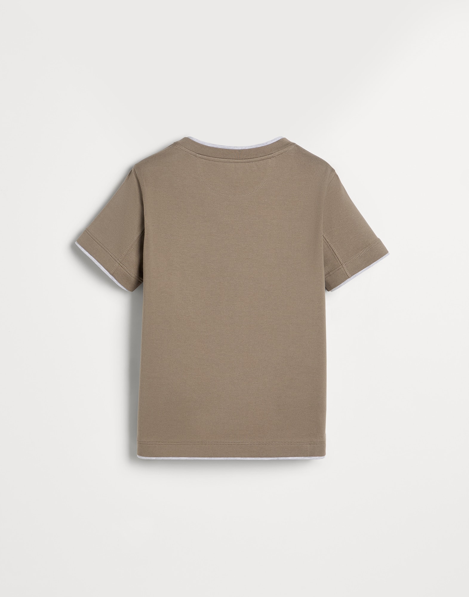 T-shirt with faux-layering Khaki Boys - Brunello Cucinelli