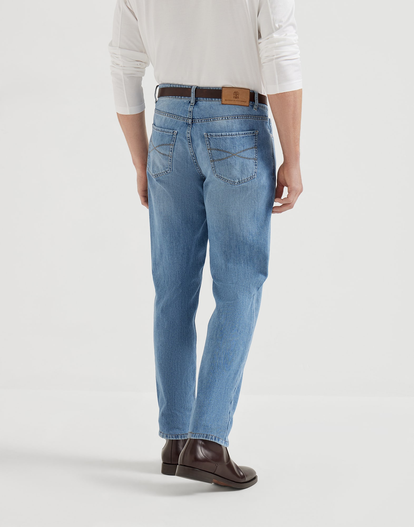 Pantalone in denim leggero Denim Chiaro Uomo - Brunello Cucinelli