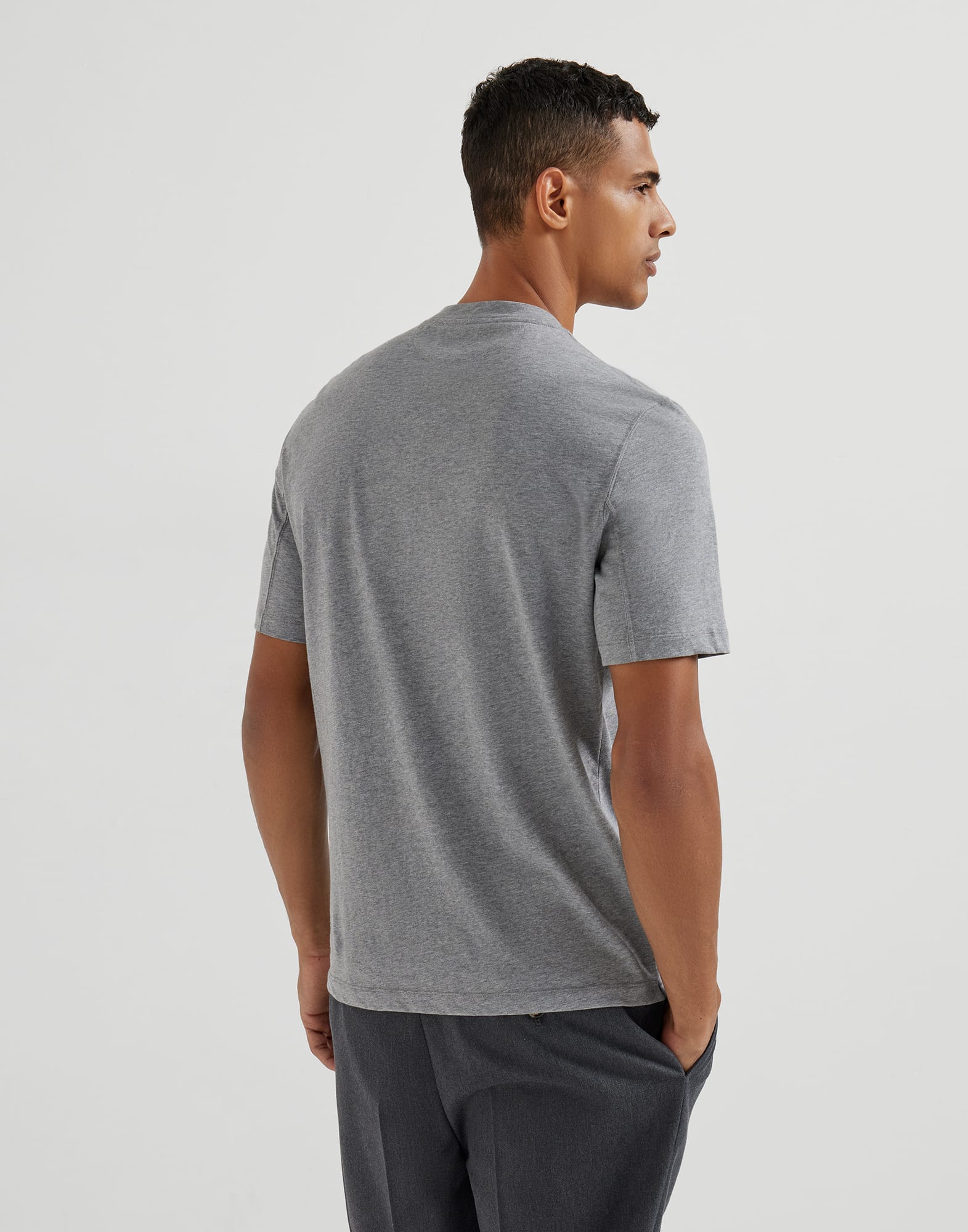 Jersey T-shirt for Man in Black | Brunello Cucinelli Jersey T-shirt for Man in Black | Brunello Cucinelli